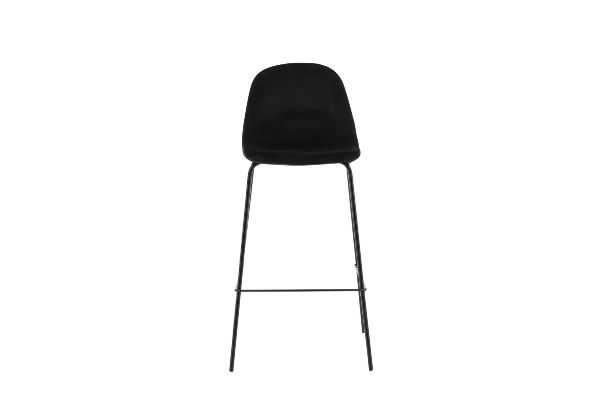 Venture Home Polar Bar stol 2-pack - Black Velvet - Black Legs