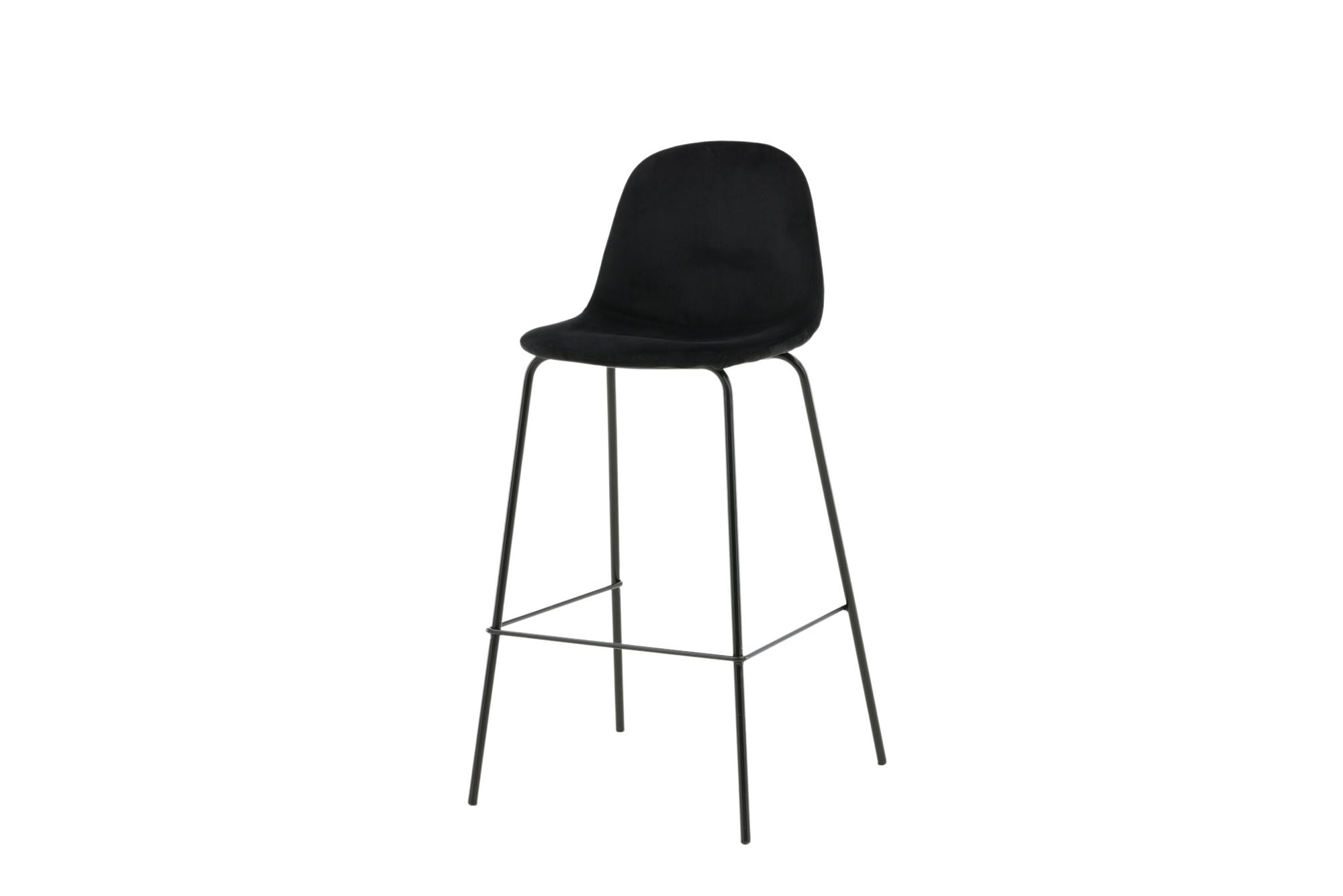 Venture Home Polar Bar stol 2-pack - Black Velvet - Black Legs