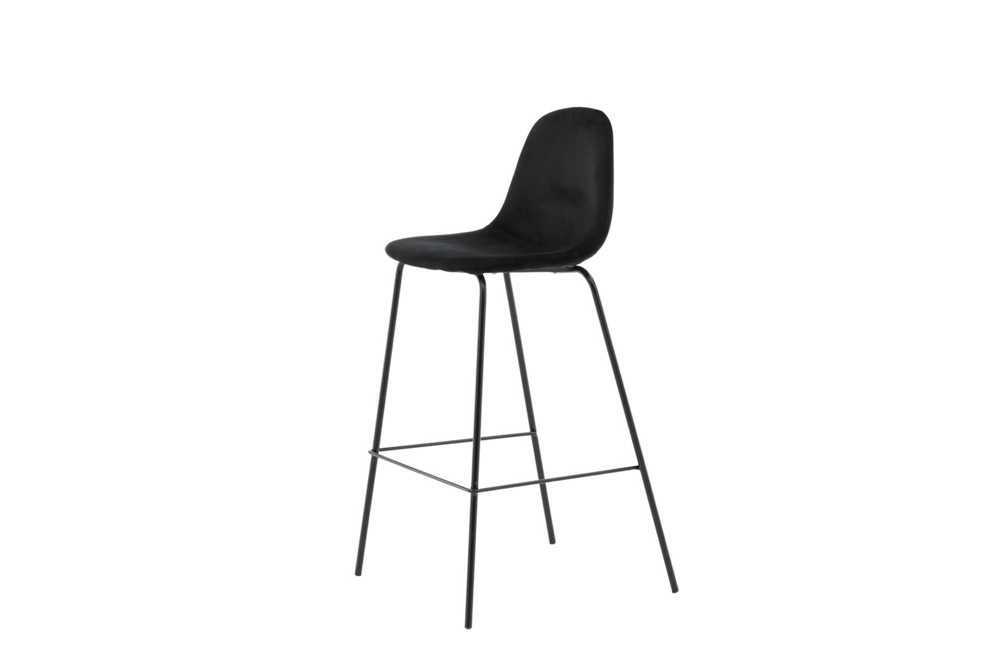 Venture Home Polar Bar stol 2-pack - Black Velvet - Black Legs