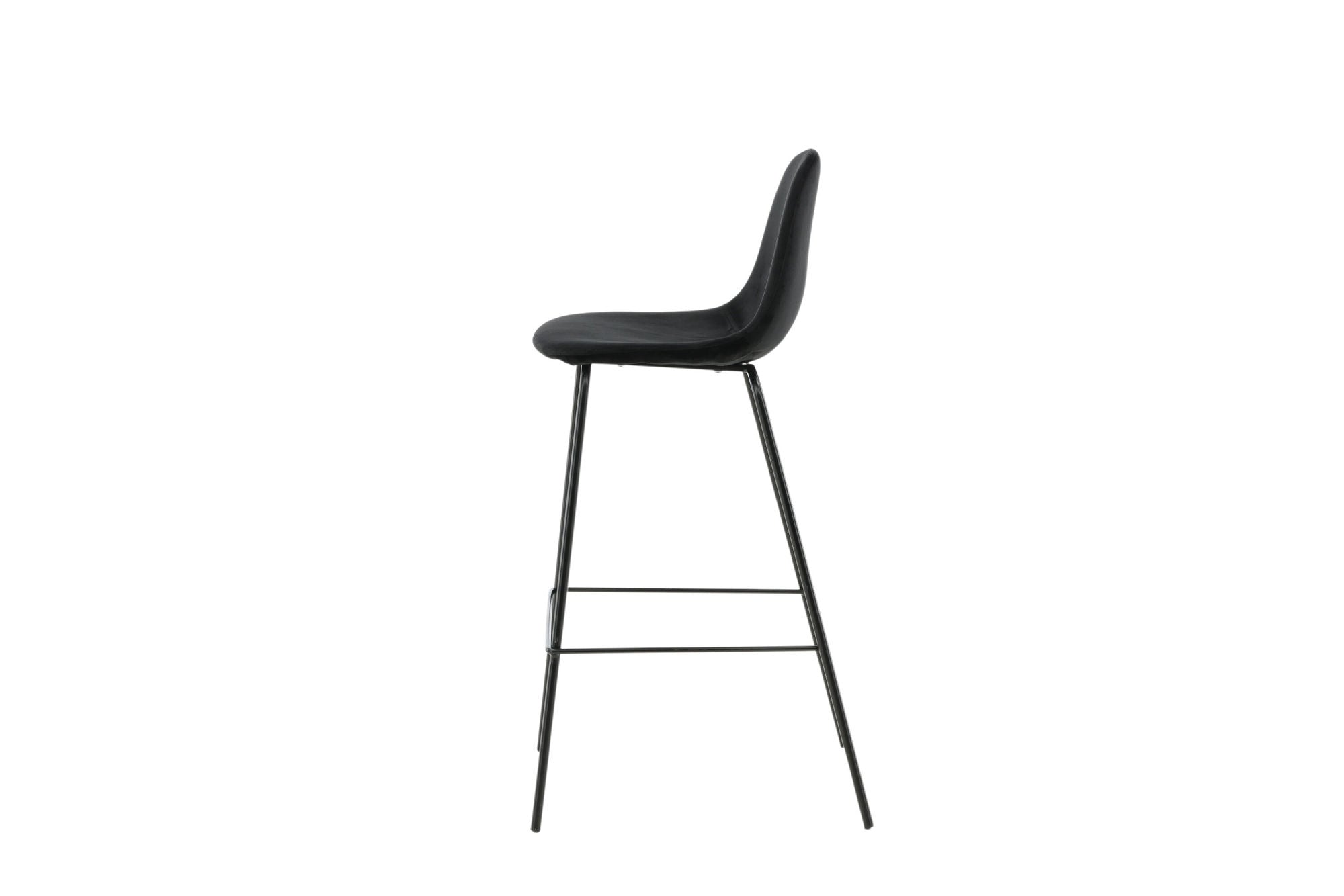 Venture Home Polar Bar stol 2-pack - Black Velvet - Black Legs