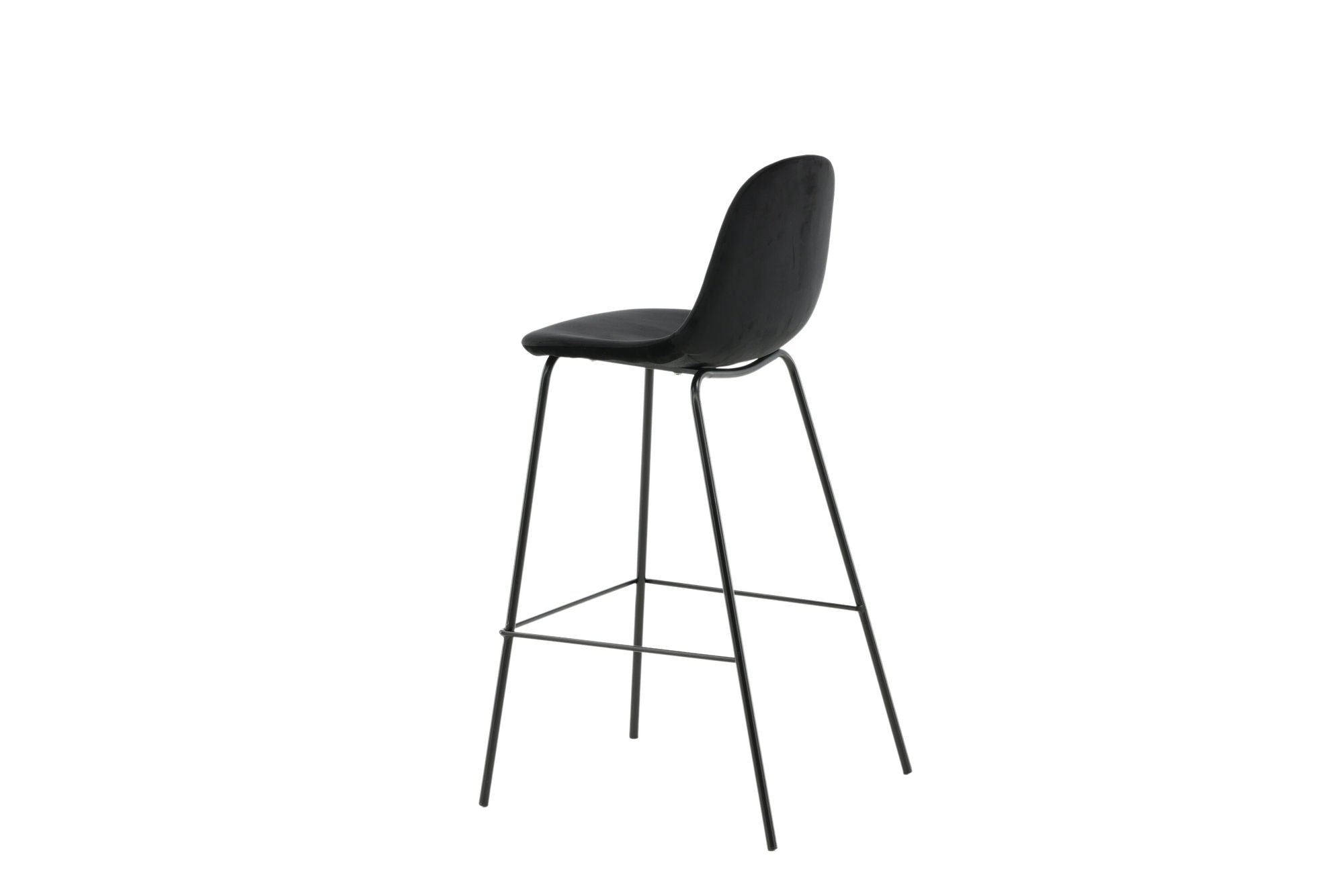 Venture Home Polar Bar stol 2-pack - Black Velvet - Black Legs
