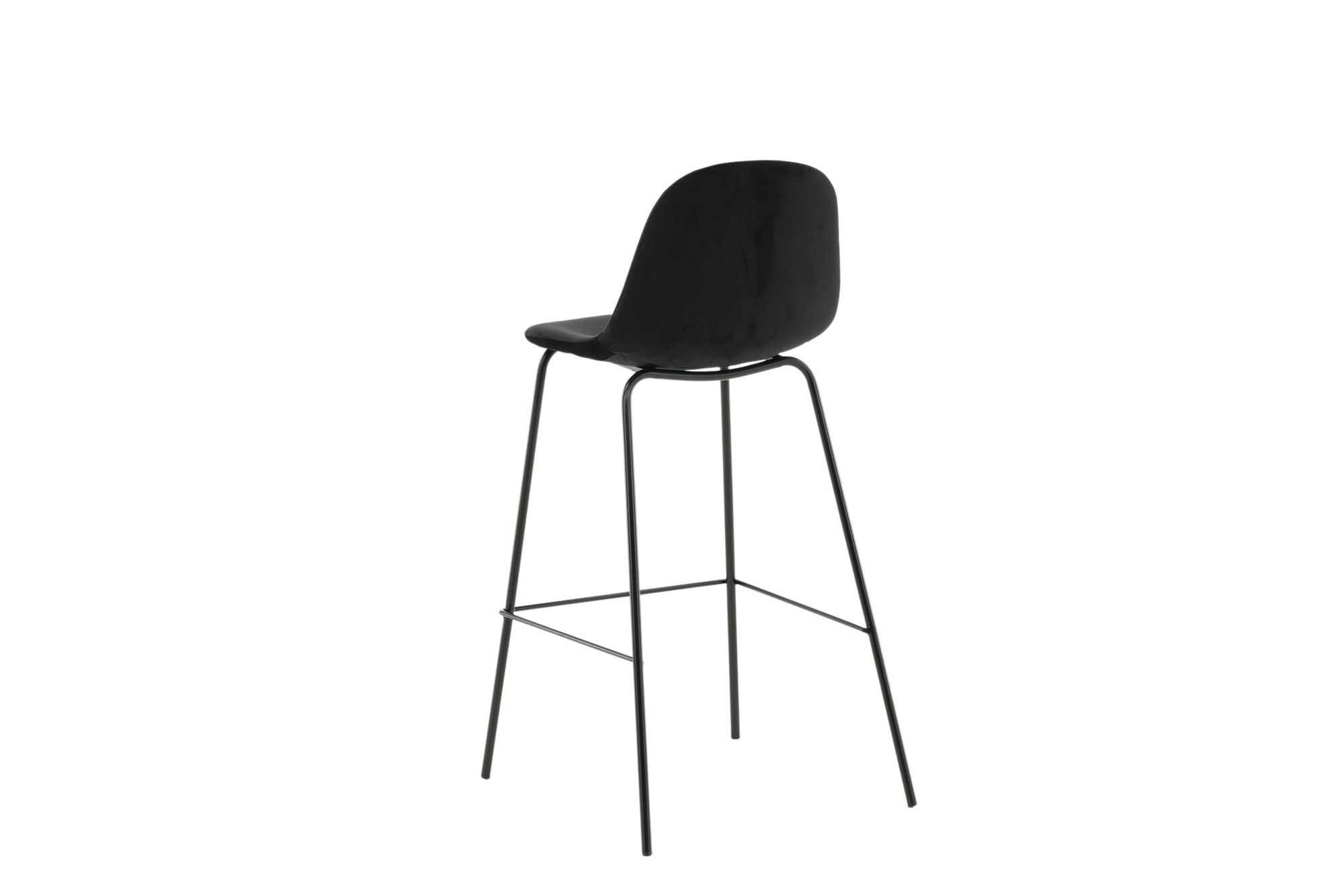 Venture Home Polar Bar stol 2-pack - Black Velvet - Black Legs
