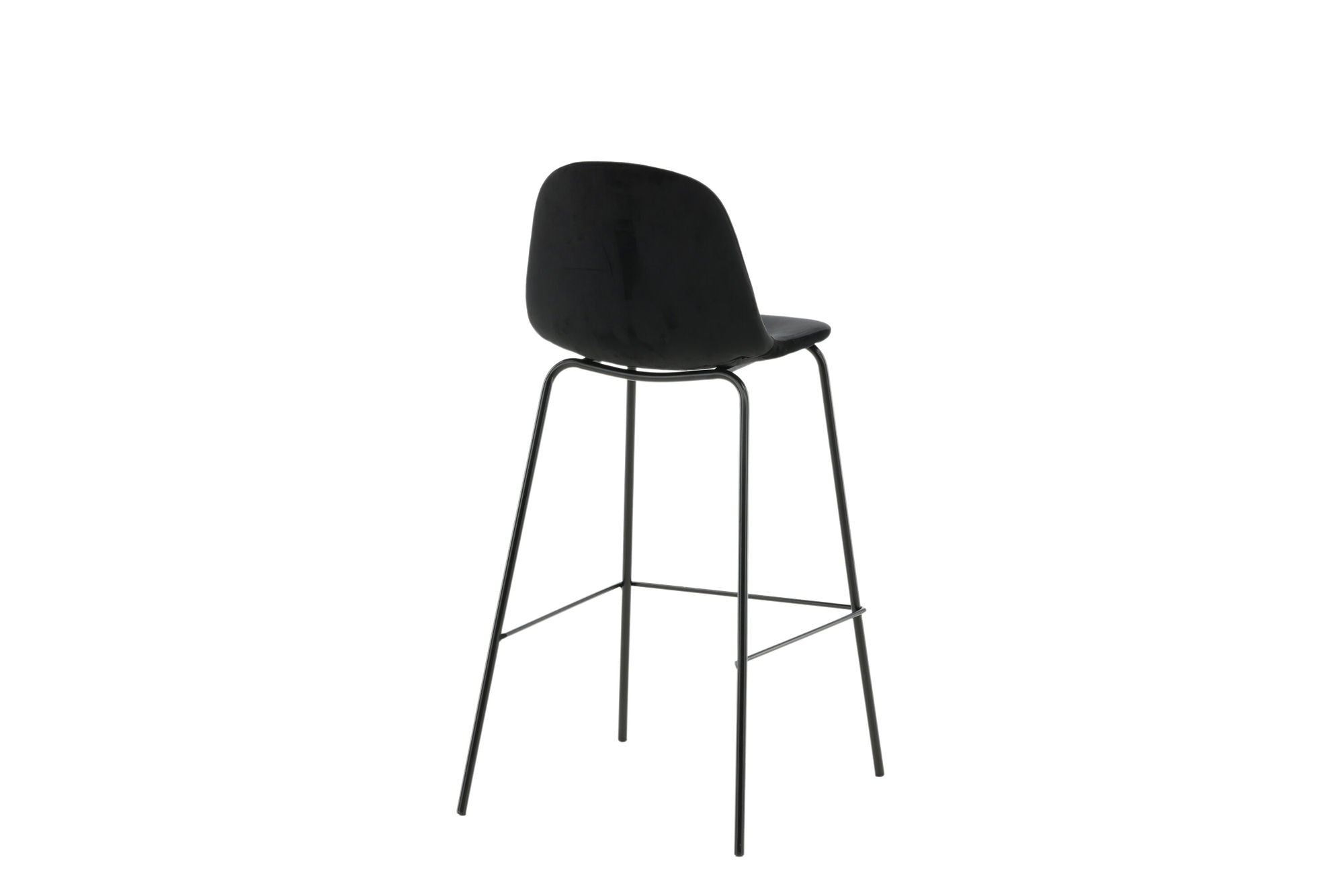 Venture Home Polar Bar stol 2-pack - Black Velvet - Black Legs