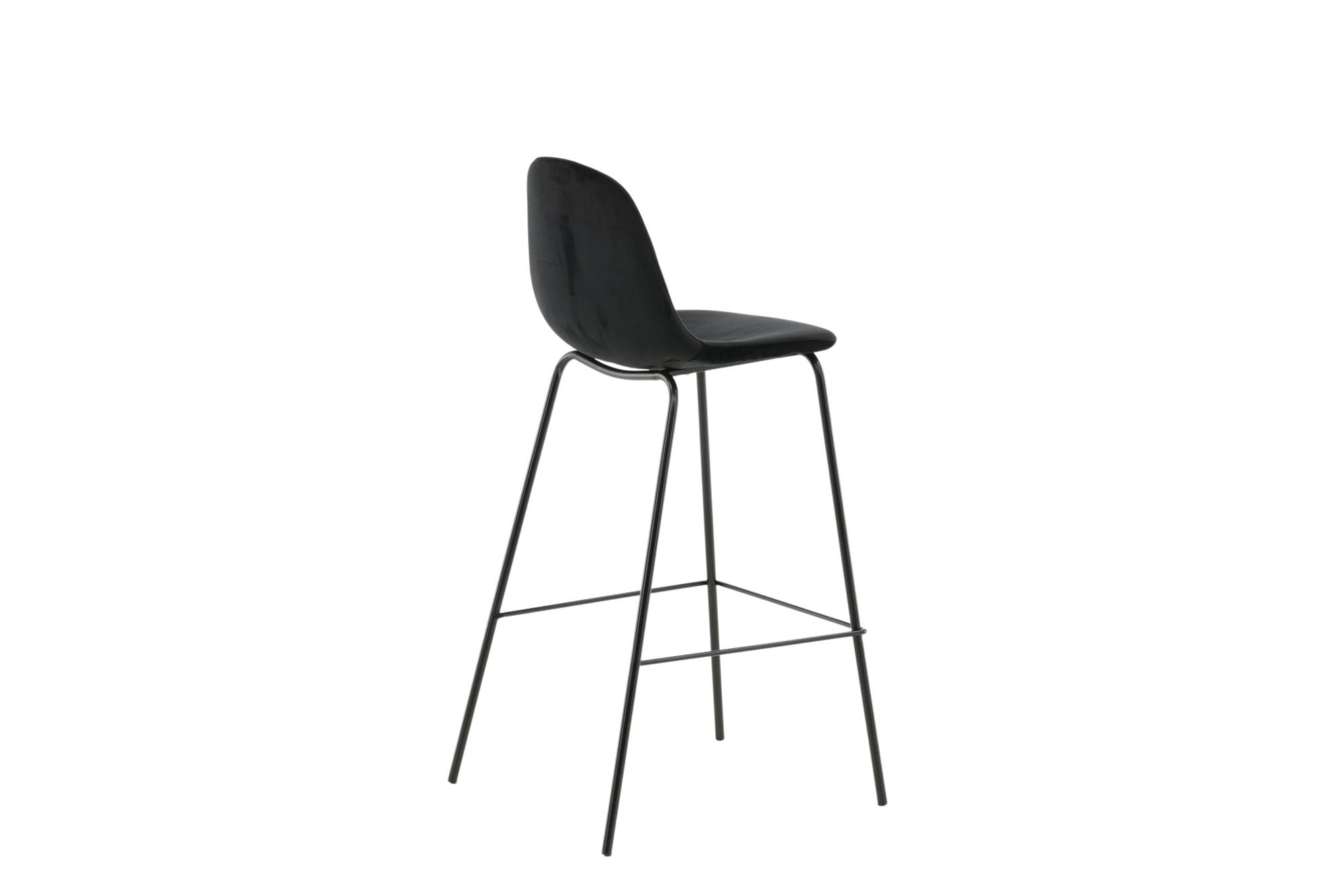 Venture Home Polar Bar stol 2-pack - Black Velvet - Black Legs