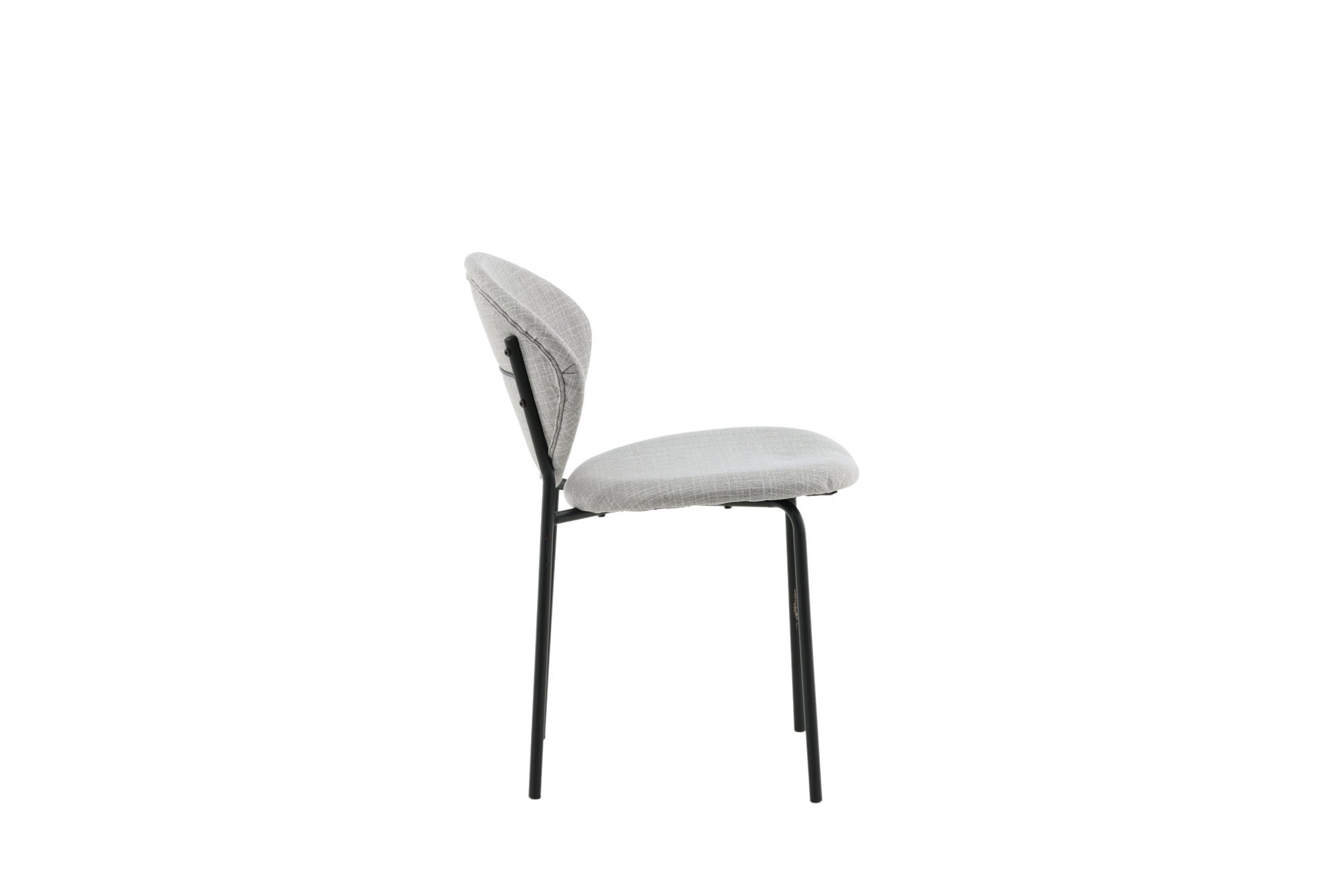 Venture Home Vault Spisebordsstol 2-pack - Black Legs - Grey Fabric