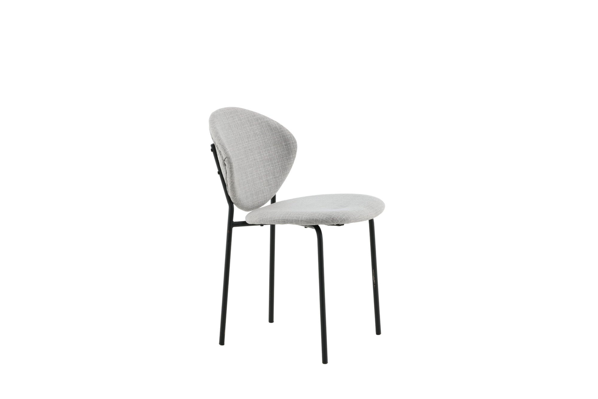 Venture Home Vault Spisebordsstol 2-pack - Black Legs - Grey Fabric