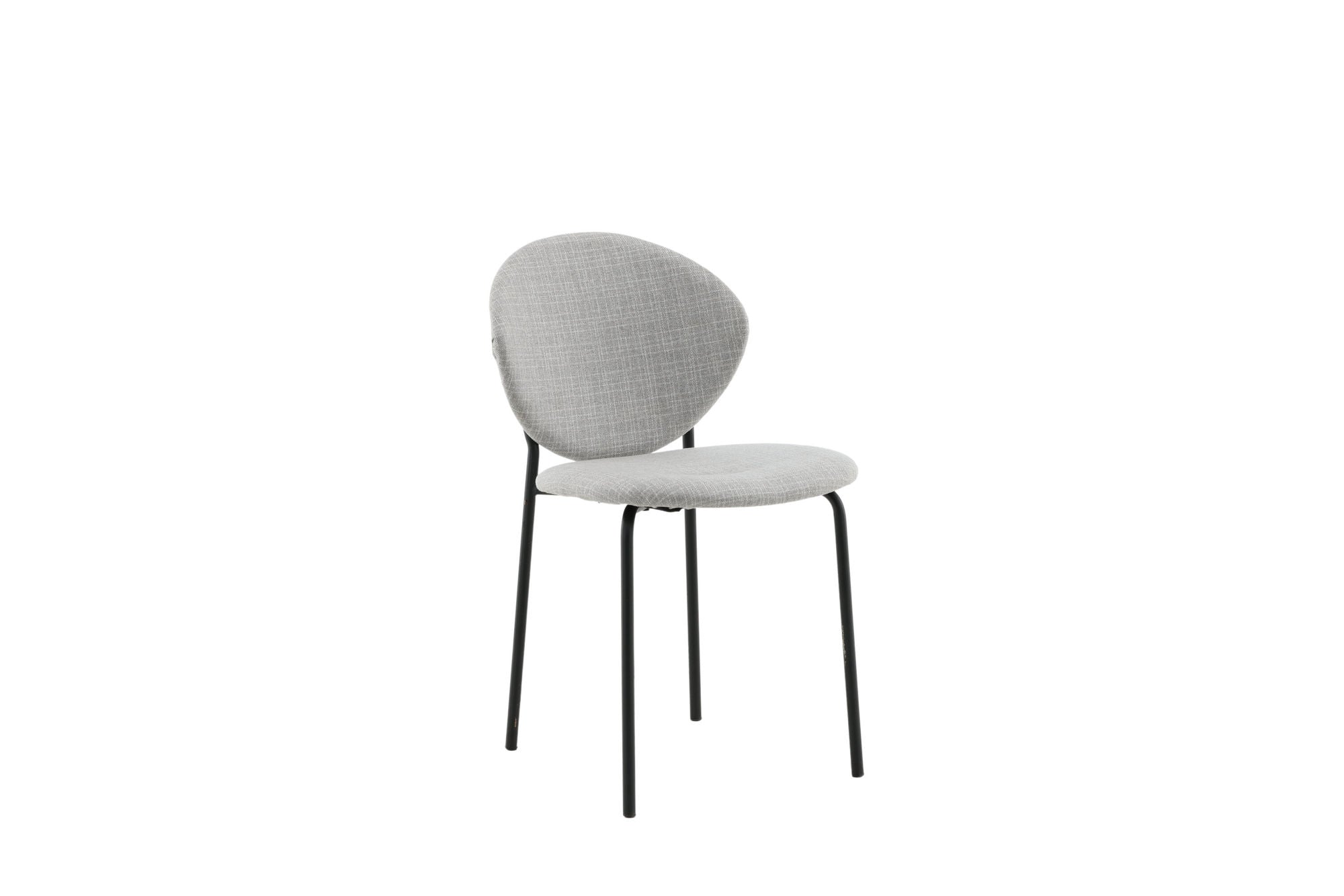 Venture Home Vault Spisebordsstol 2-pack - Black Legs - Grey Fabric