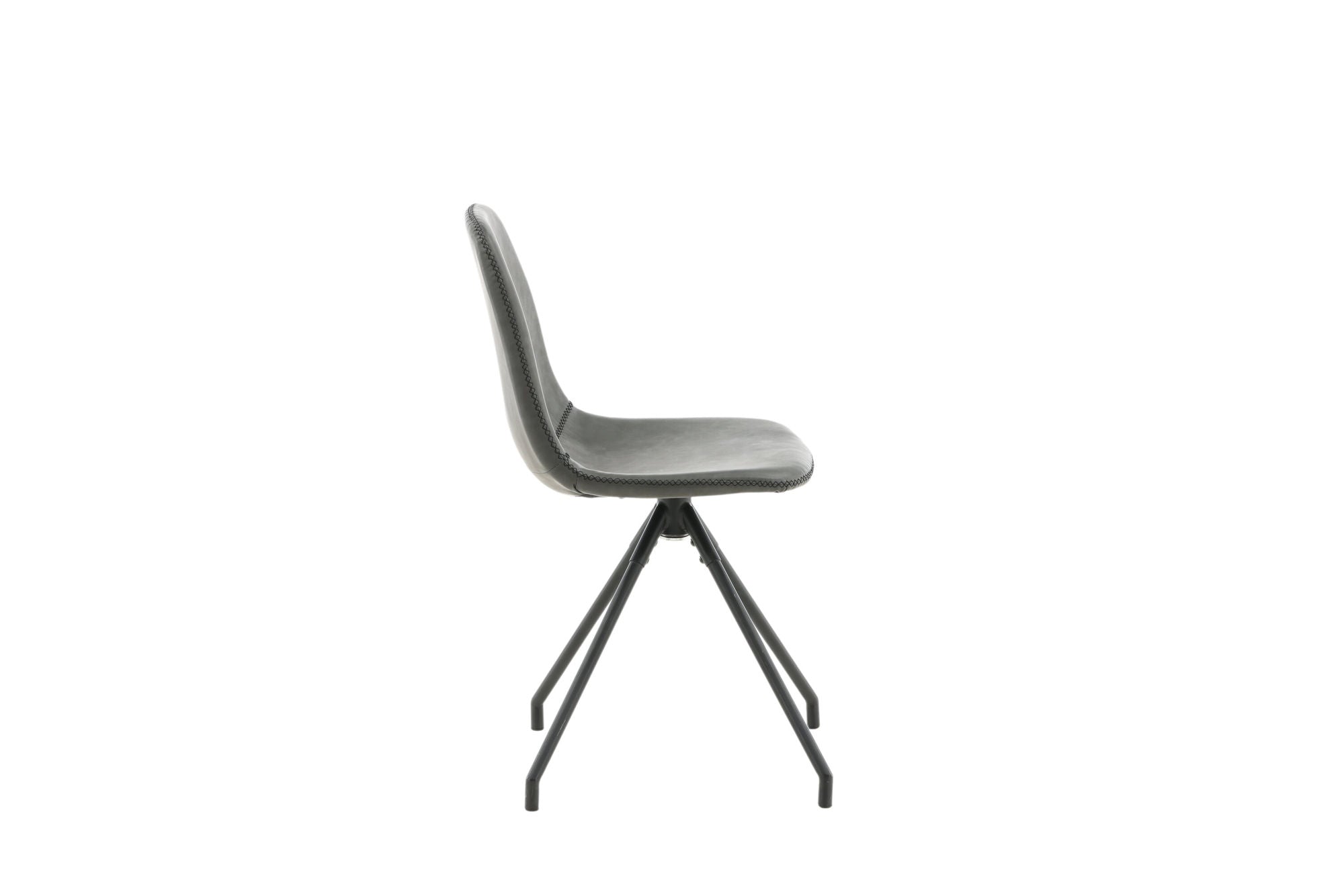 Venture Home Polar Spisebordsstol With Spin Function 2-pack - Black Legs - Black PU - Black Stitches