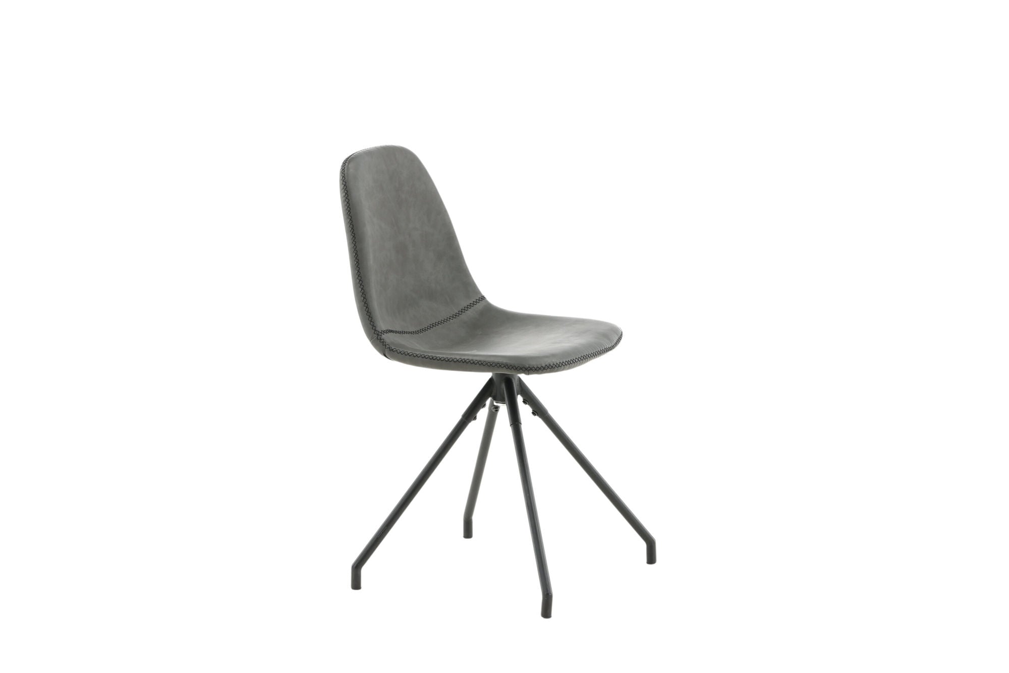 Venture Home Polar Spisebordsstol With Spin Function 2-pack - Black Legs - Black PU - Black Stitches
