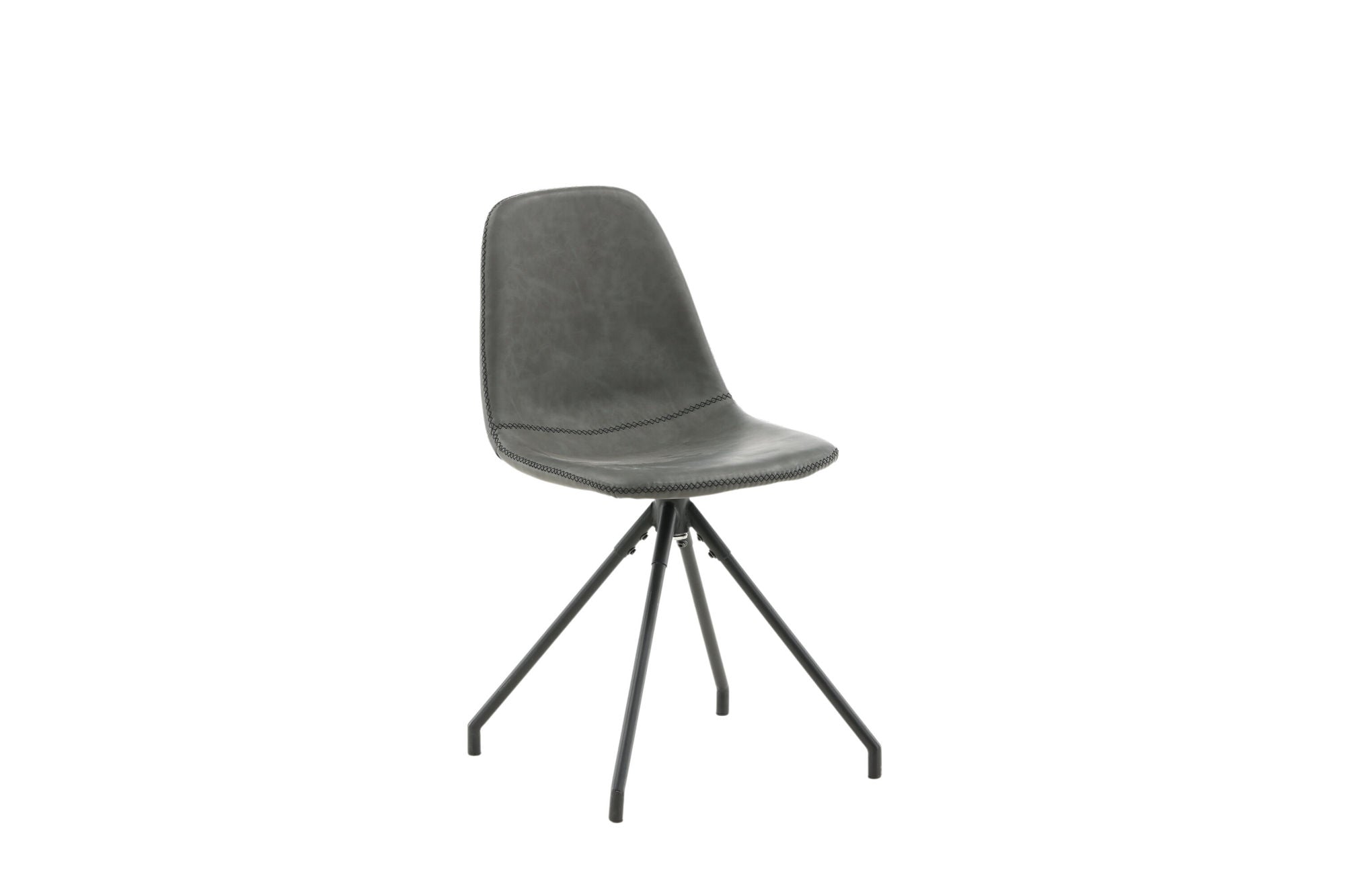 Venture Home Polar Spisebordsstol With Spin Function 2-pack - Black Legs - Black PU - Black Stitches