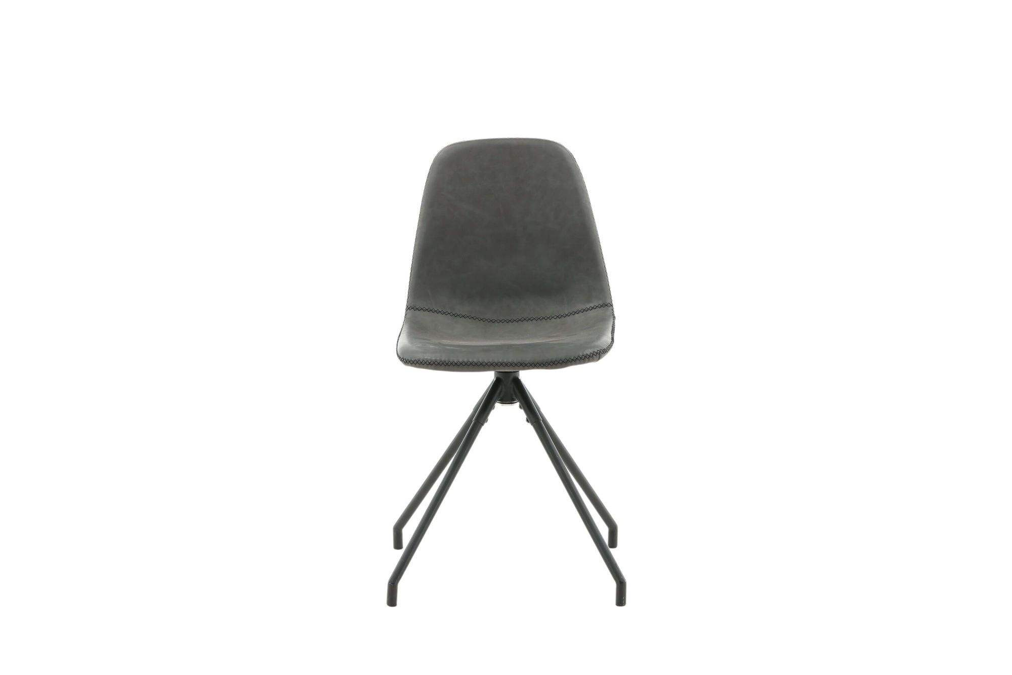 Venture Home Polar Spisebordsstol With Spin Function 2-pack - Black Legs - Black PU - Black Stitches