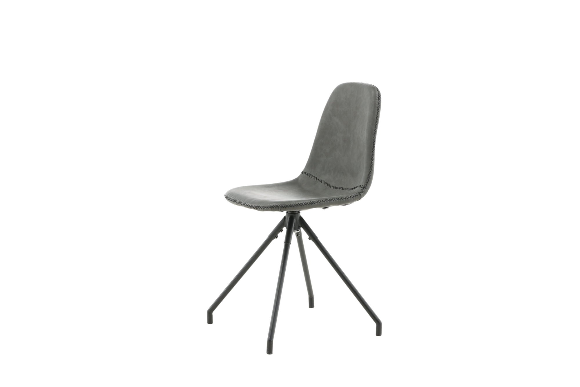 Venture Home Polar Spisebordsstol With Spin Function 2-pack - Black Legs - Black PU - Black Stitches