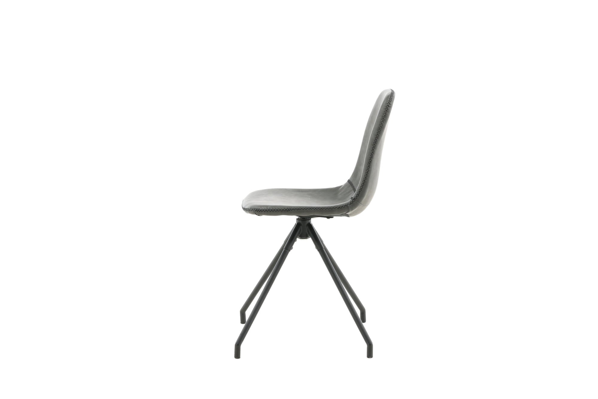 Venture Home Polar Spisebordsstol With Spin Function 2-pack - Black Legs - Black PU - Black Stitches