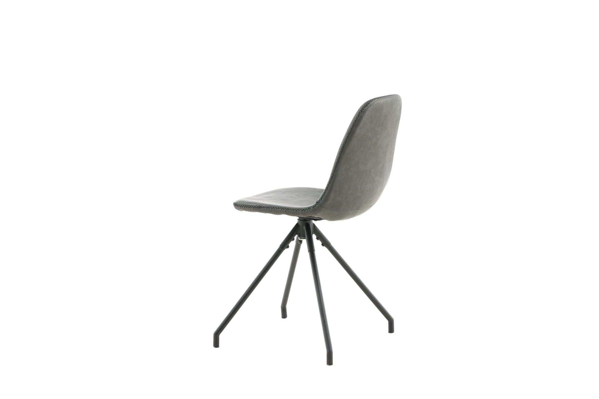 Venture Home Polar Spisebordsstol With Spin Function 2-pack - Black Legs - Black PU - Black Stitches