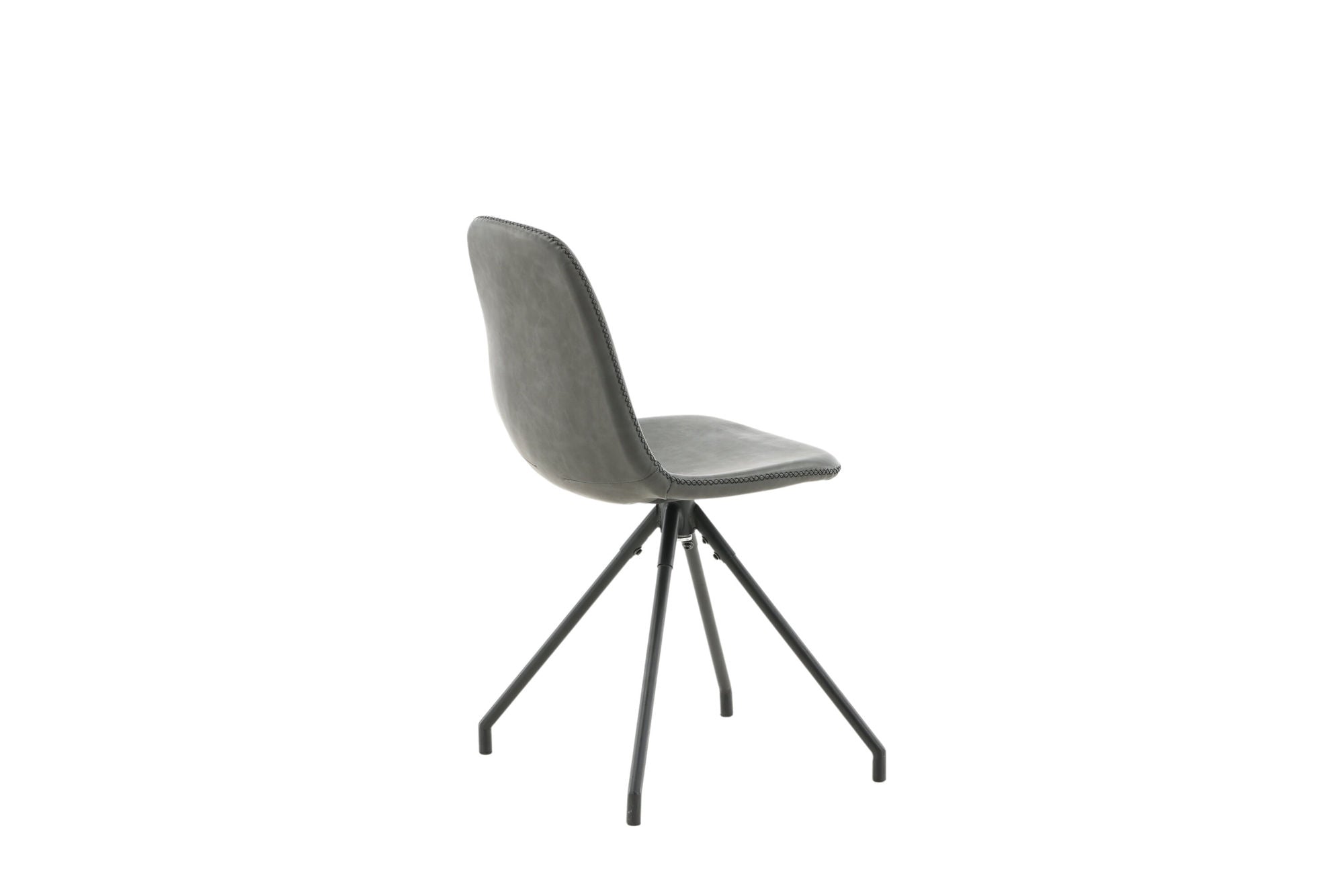 Venture Home Polar Spisebordsstol With Spin Function 2-pack - Black Legs - Black PU - Black Stitches