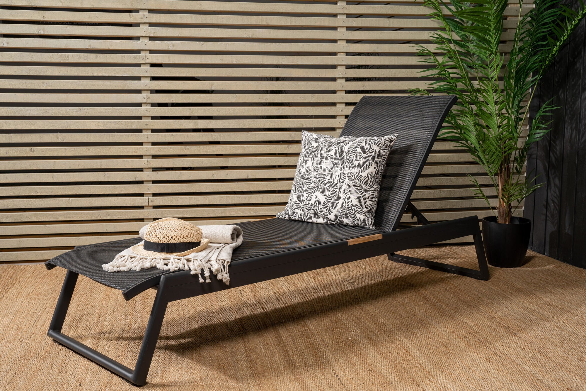 Venture Home Mexico Sun Lounge 2-pack - Black/Teak