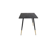 Venture Home Dipp spisebord - 120 cm - Black Veneer - Black Legs w. Brass dipp