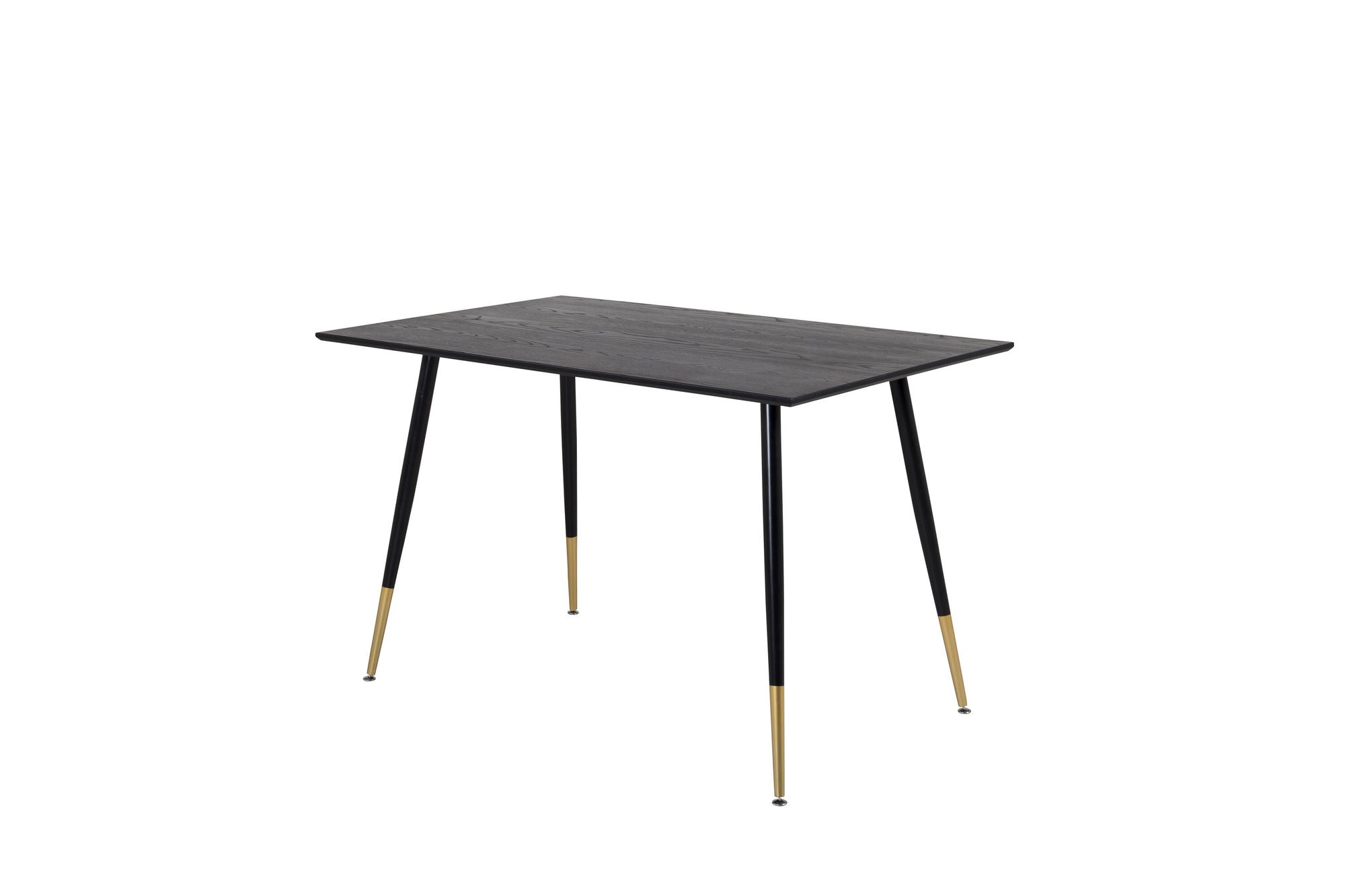 Venture Home Dipp spisebord - 120 cm - Black Veneer - Black Legs w. Brass dipp