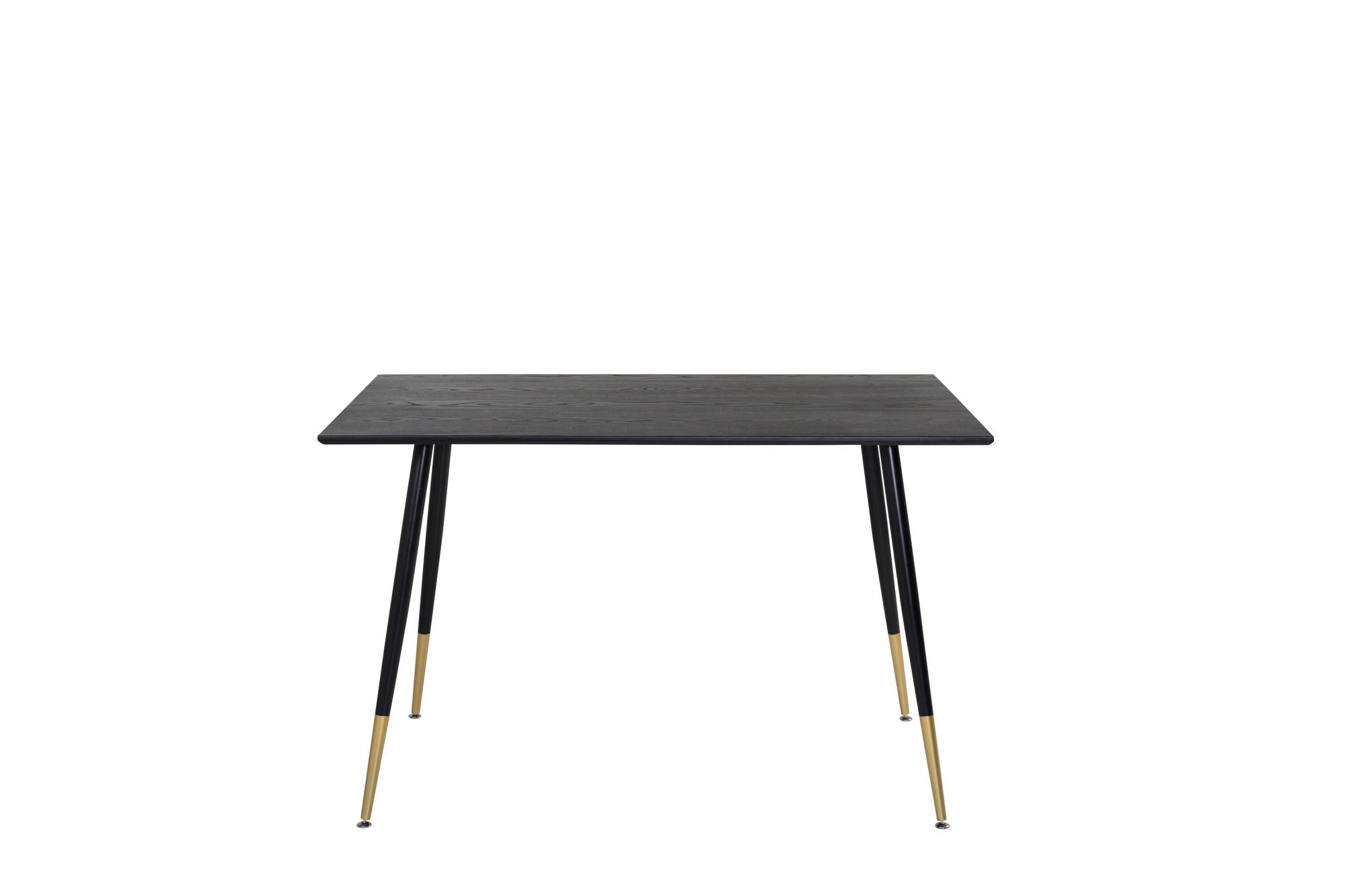 Venture Home Dipp spisebord - 120 cm - Black Veneer - Black Legs w. Brass dipp