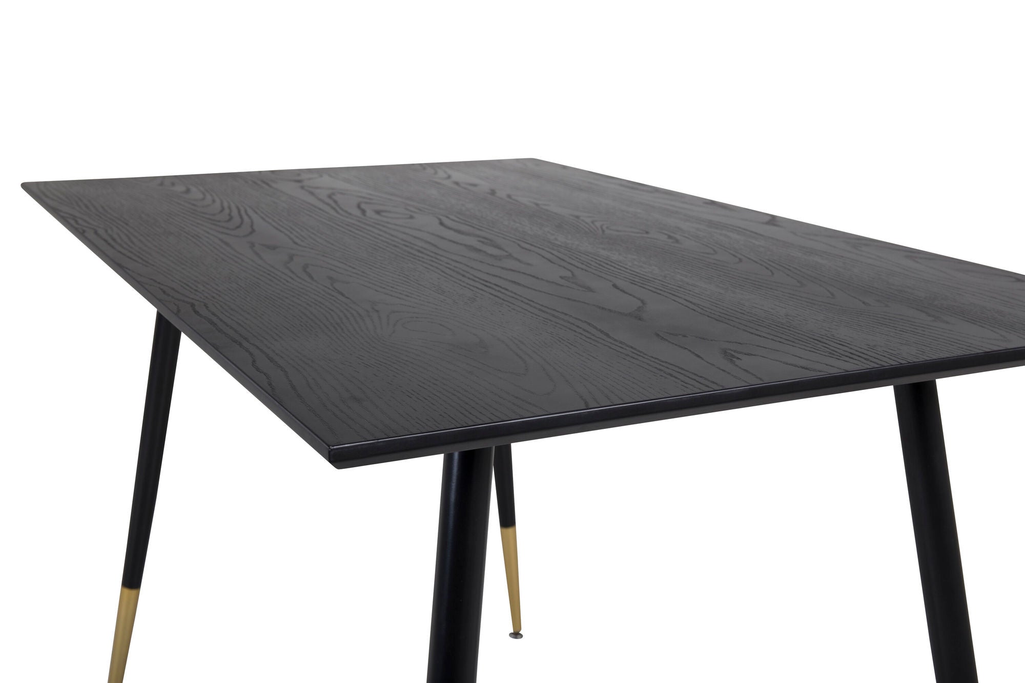 Venture Home Dipp spisebord - 120 cm - Black Veneer - Black Legs w. Brass dipp