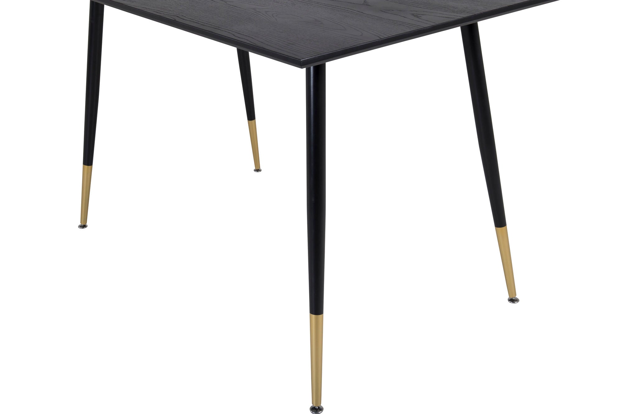 Venture Home Dipp spisebord - 120 cm - Black Veneer - Black Legs w. Brass dipp