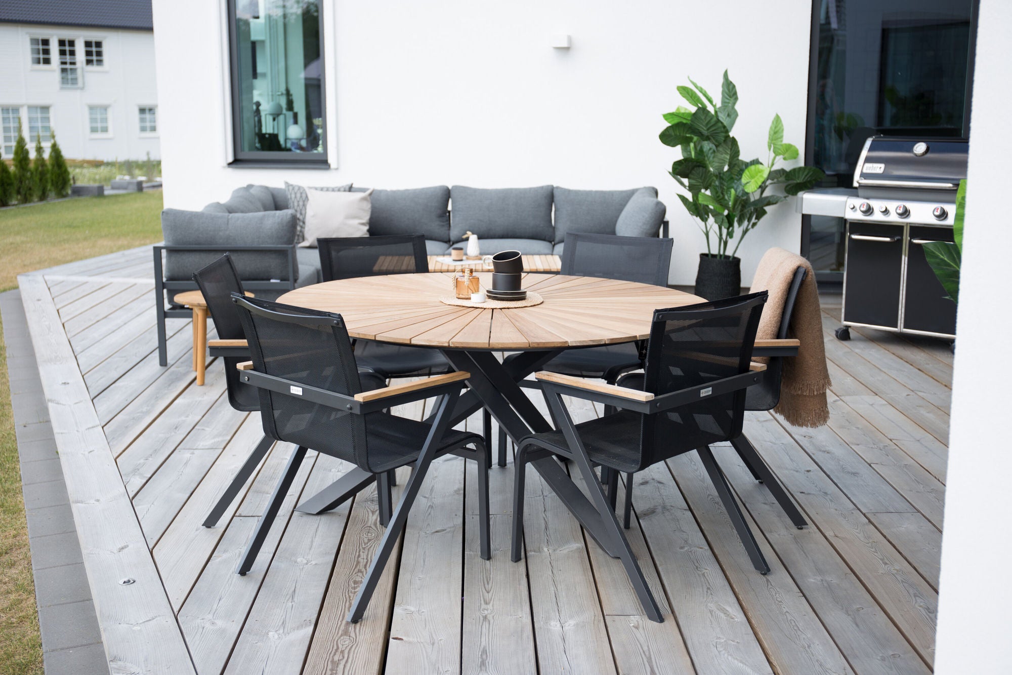 Venture Home Mexico bord ø 140 - Black/Teak