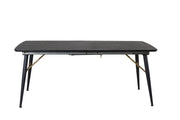 Venture Home Gold Extention bord - 180/220*85*H76 Black Veneer - Black legs - Brass details