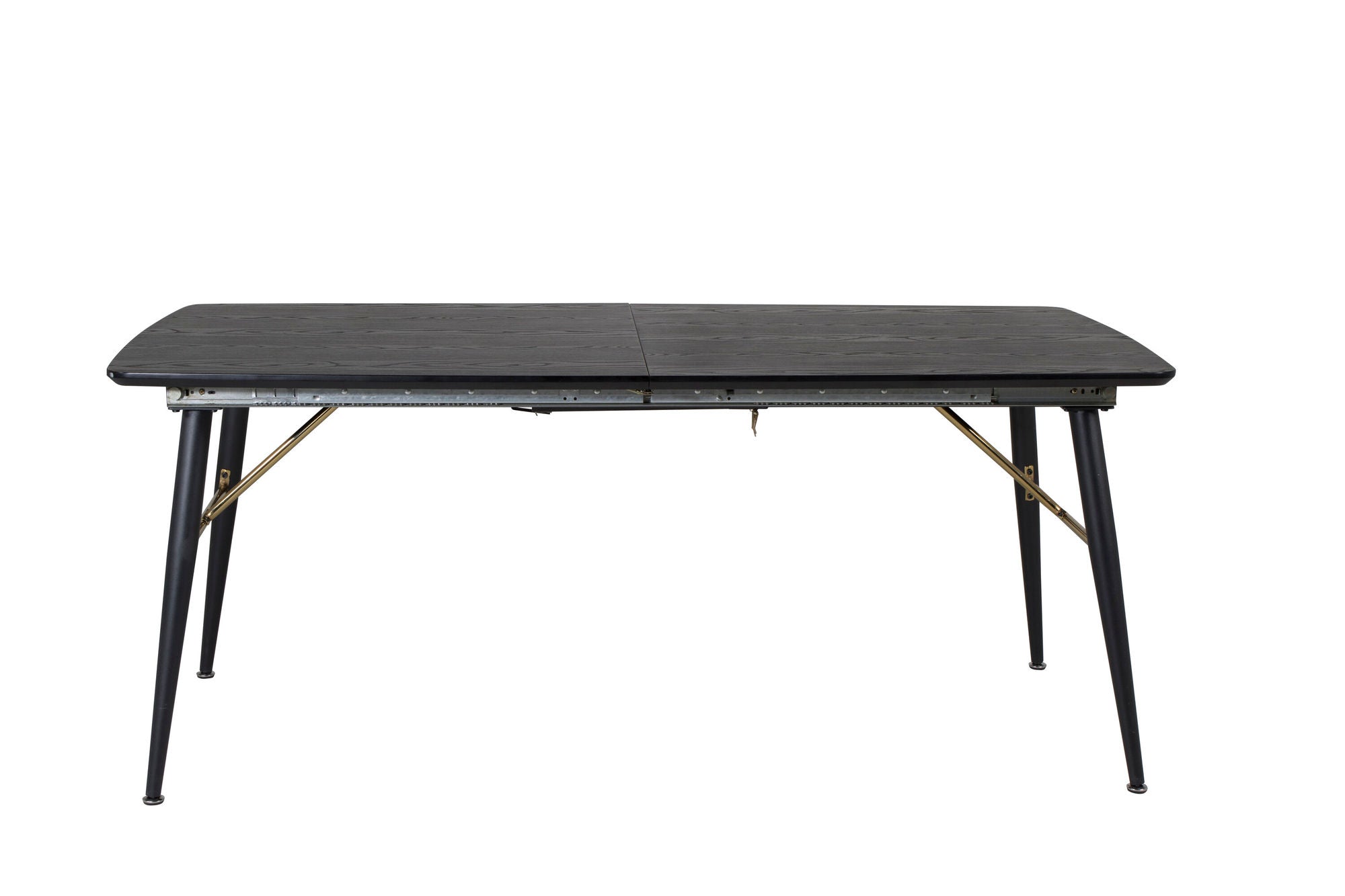 Venture Home Gold Extention bord - 180/220*85*H76 Black Veneer - Black legs - Brass details