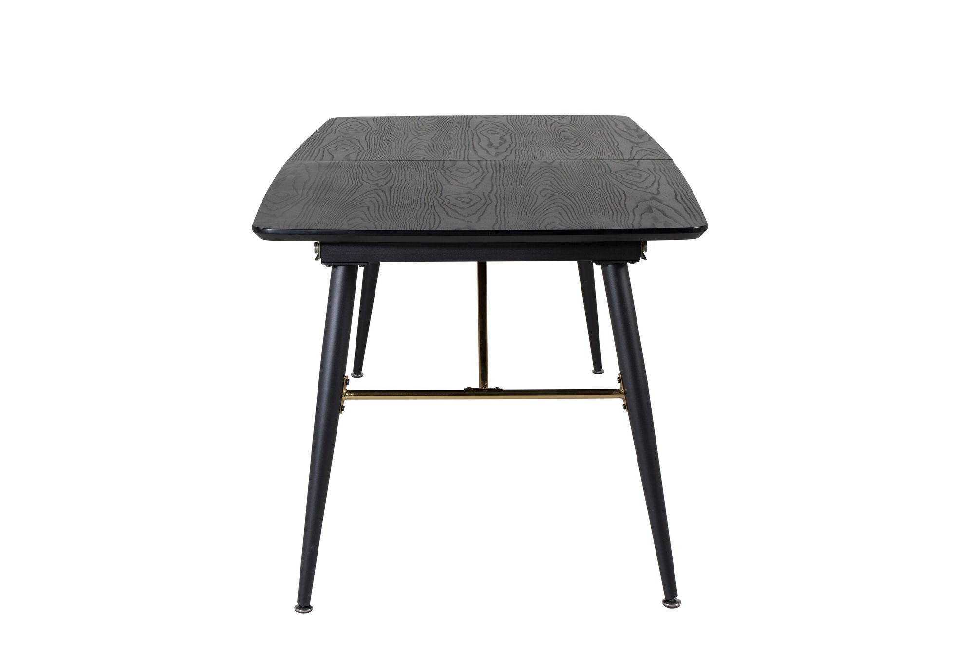 Venture Home Gold Extention bord - 180/220*85*H76 Black Veneer - Black legs - Brass details