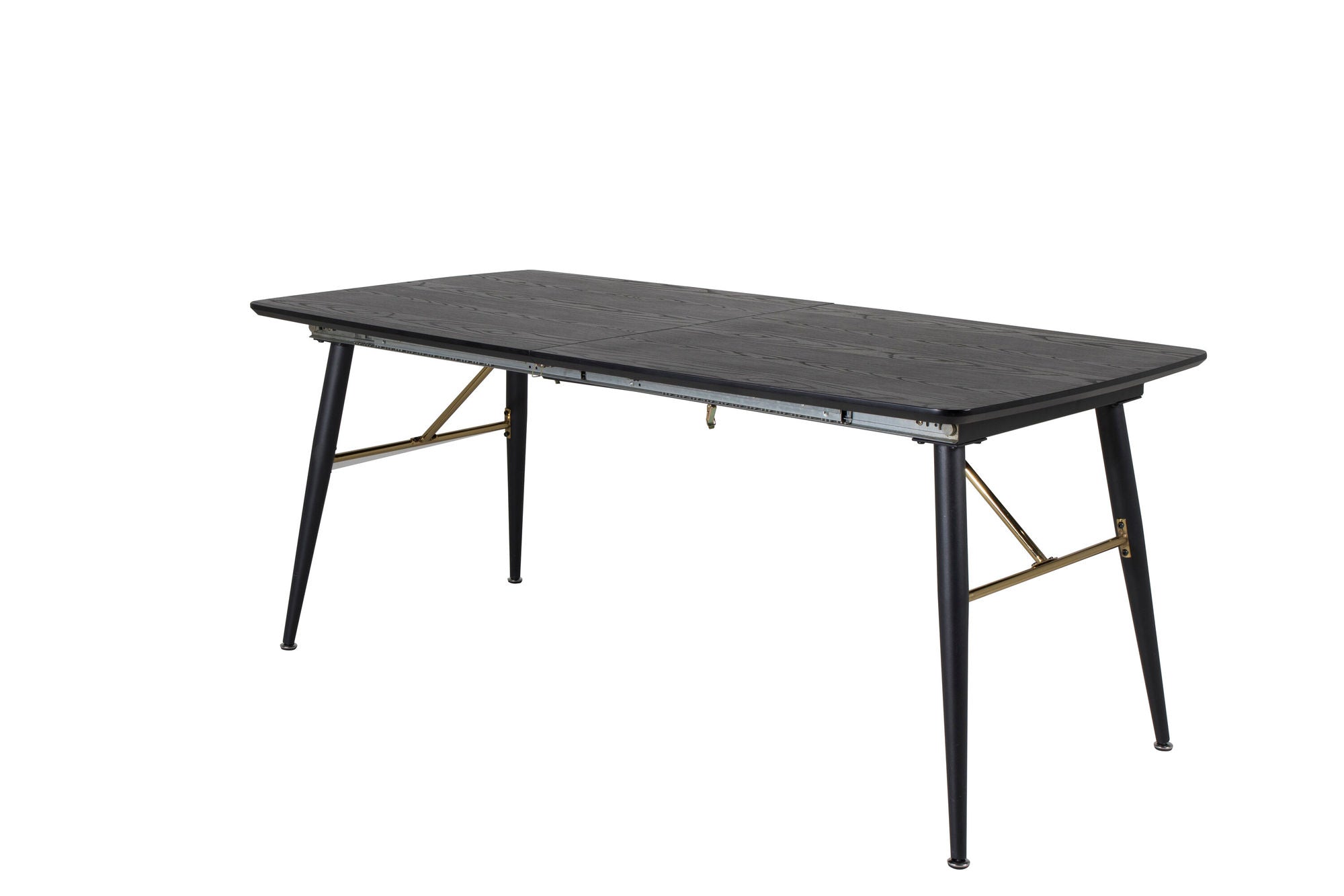 Venture Home Gold Extention bord - 180/220*85*H76 Black Veneer - Black legs - Brass details