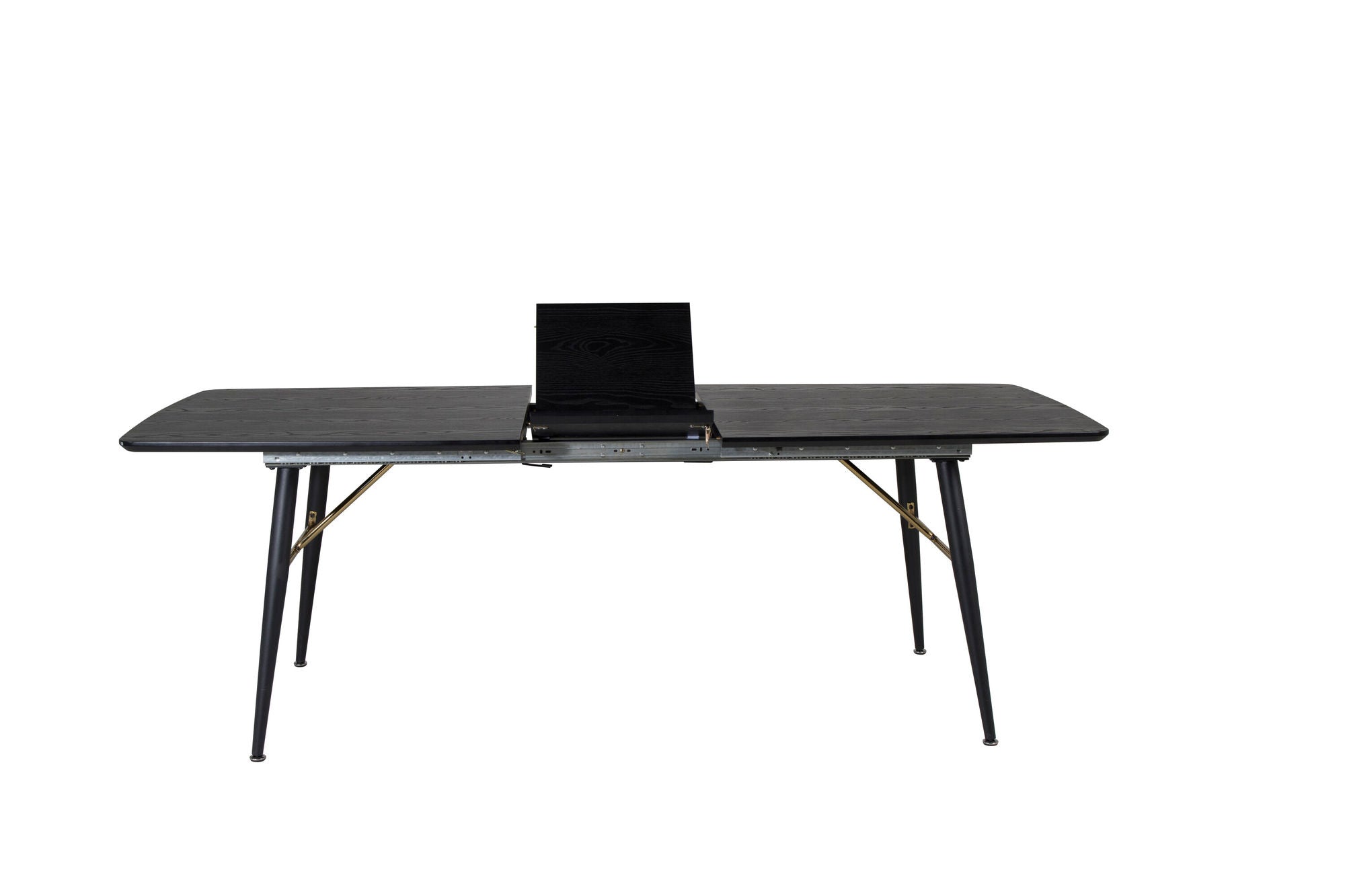 Venture Home Gold Extention bord - 180/220*85*H76 Black Veneer - Black legs - Brass details