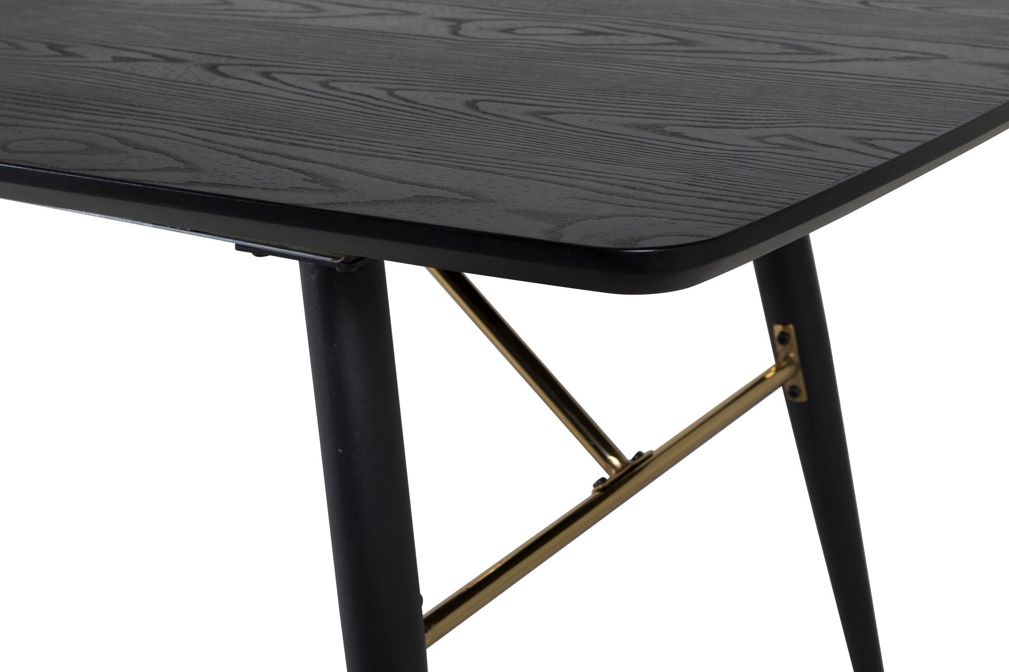 Venture Home Gold Extention bord - 180/220*85*H76 Black Veneer - Black legs - Brass details