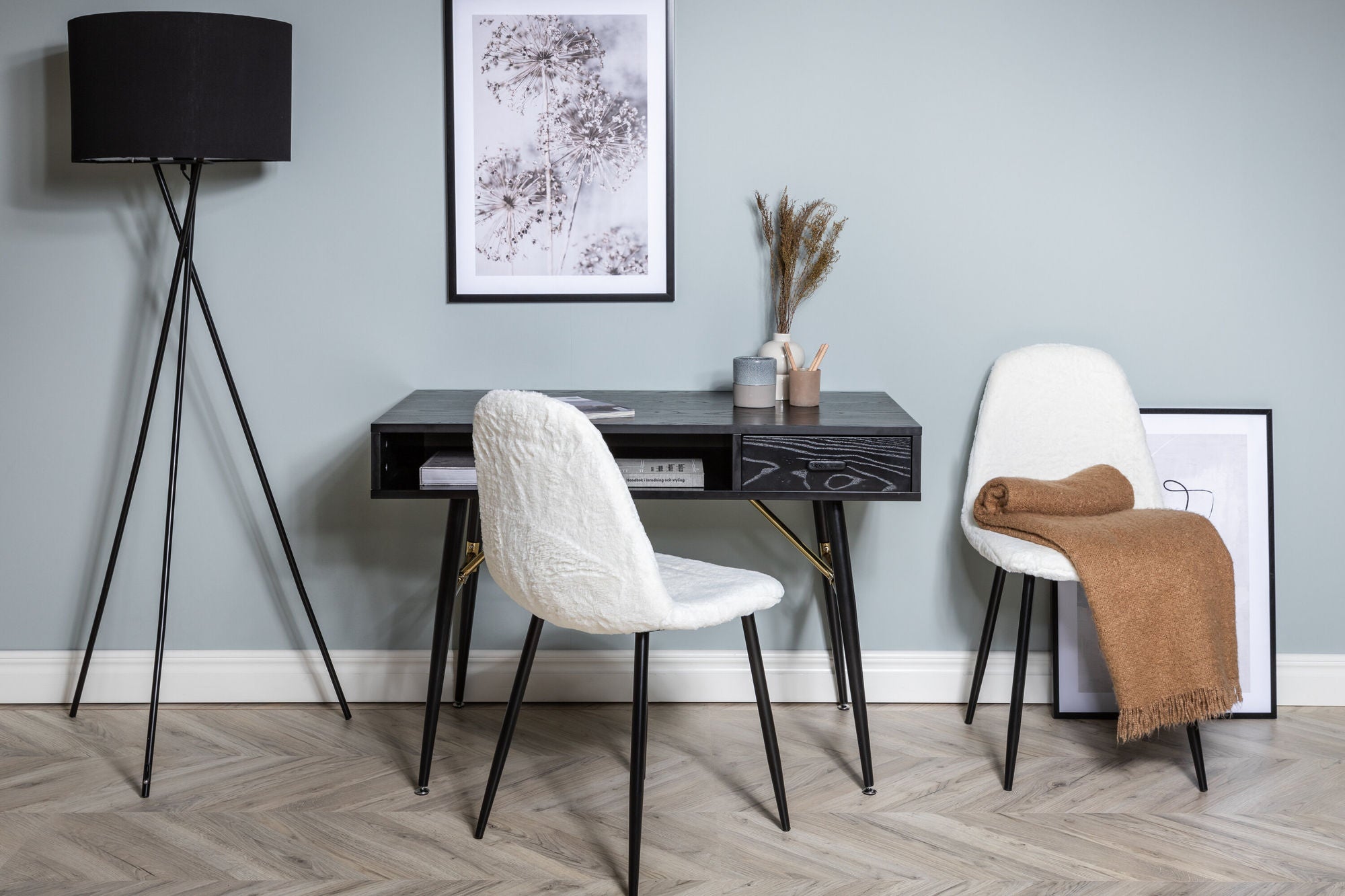 Venture Home Gold skrivebord top Black veneer