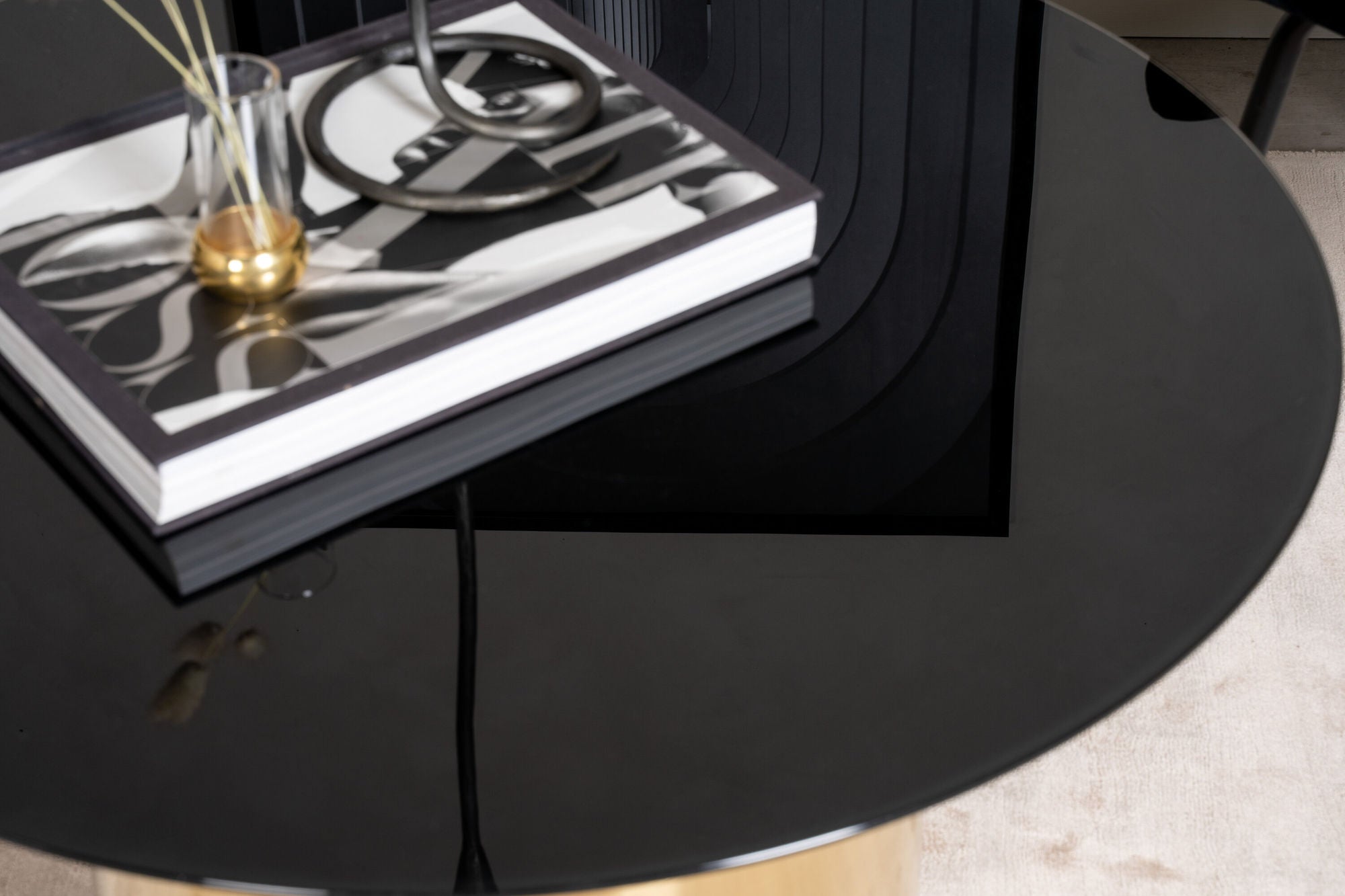 Furniture Fashion Ystad - Sofa bord - Smoked Glass / Shiny Brass