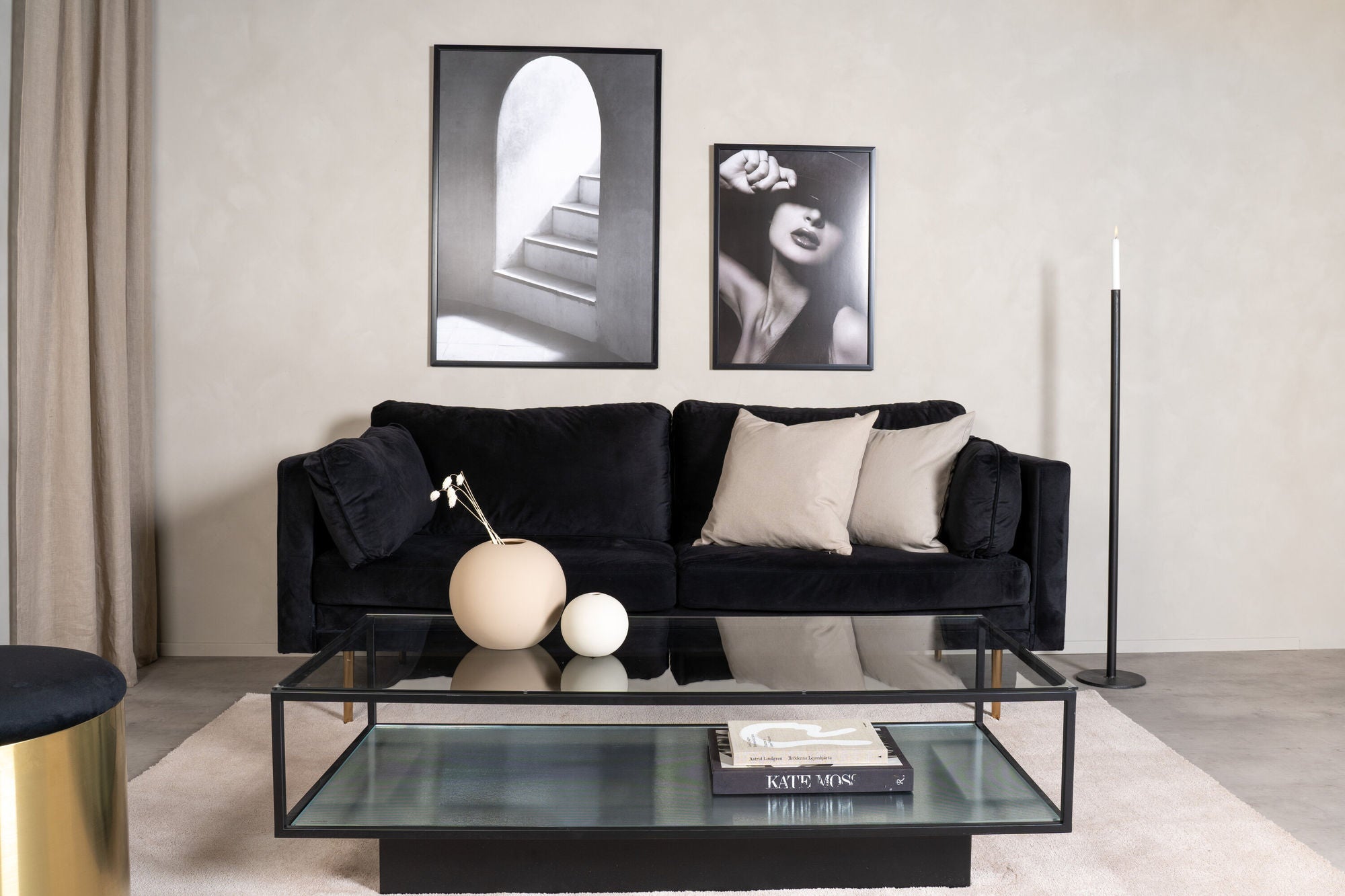 Furniture Fashion Maglehem - Sofa bord - Glass / Black
