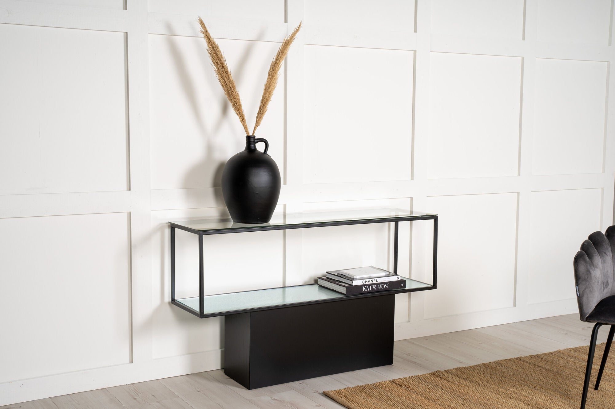 Furniture Fashion Maglehem - reol - Glass / Black