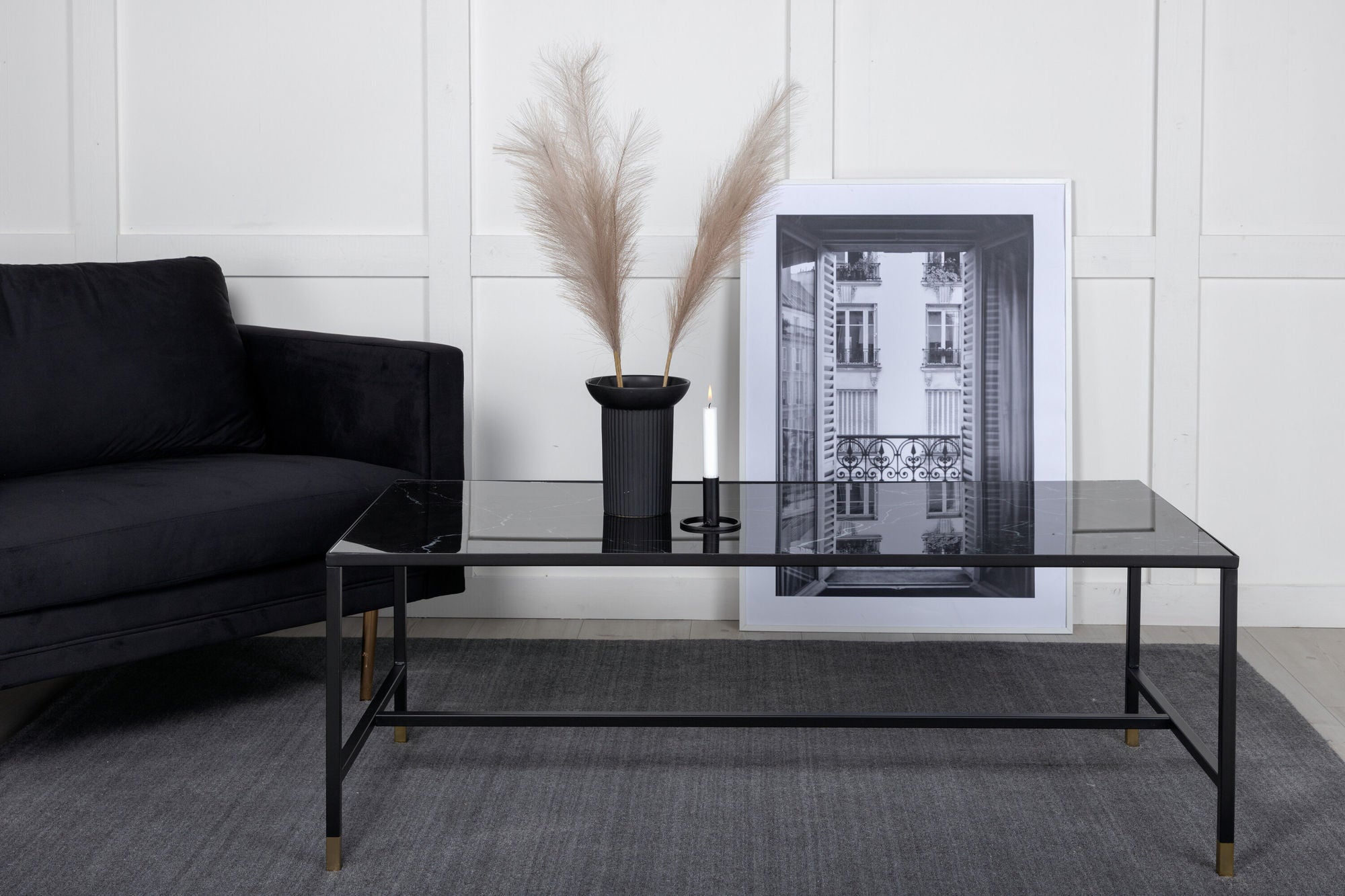 Venture Home Dipp Sofa bord 130*60 - Black / Brass