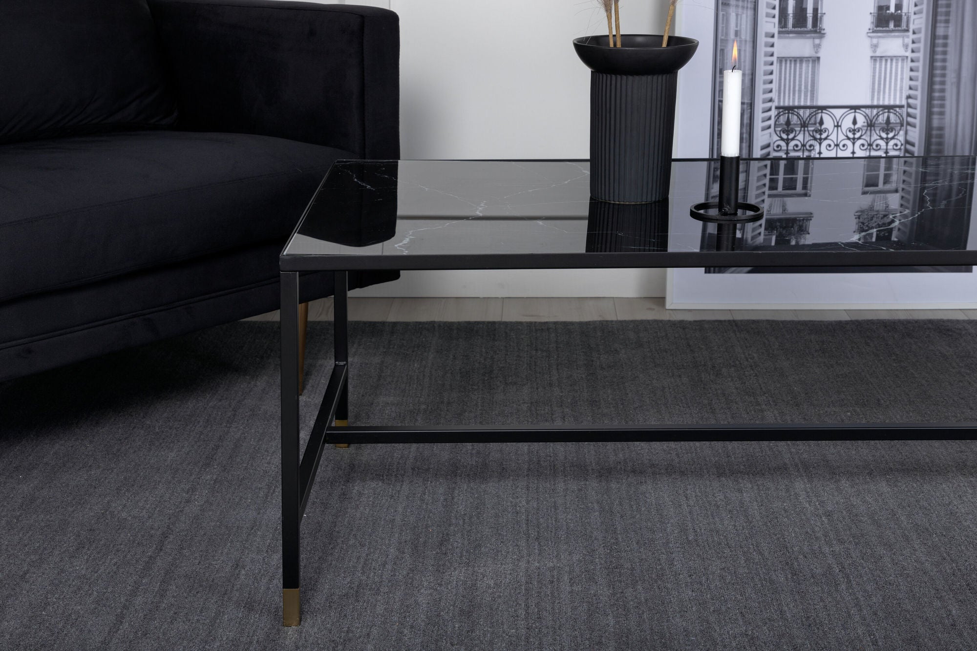 Venture Home Dipp Sofa bord 130*60 - Black / Brass