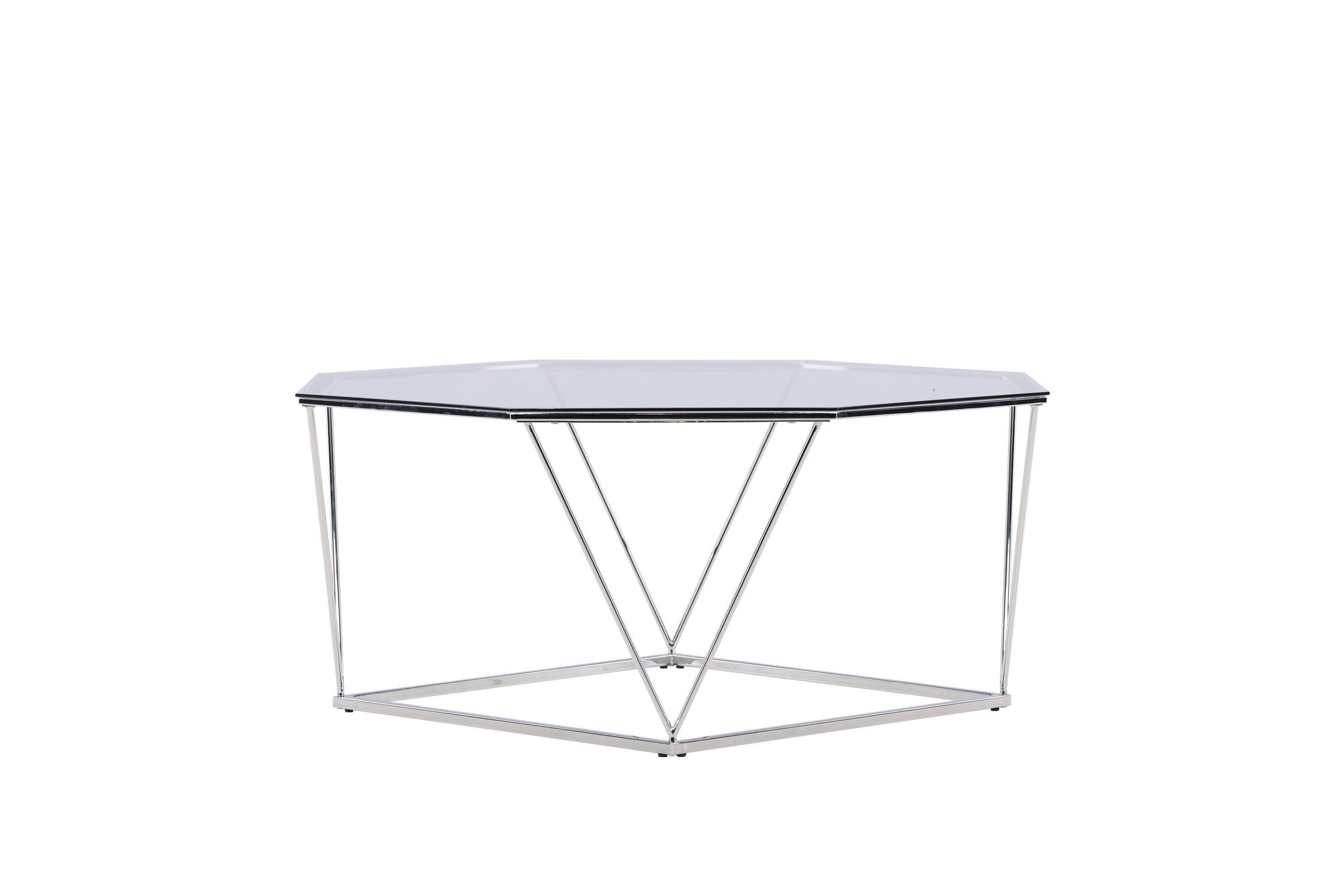 Furniture Fashion Österlen Sofa bord - Silver Chrome / Clear glass