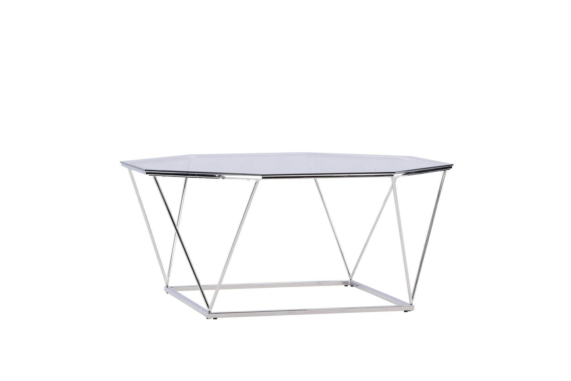 Furniture Fashion Österlen Sofa bord - Silver Chrome / Clear glass