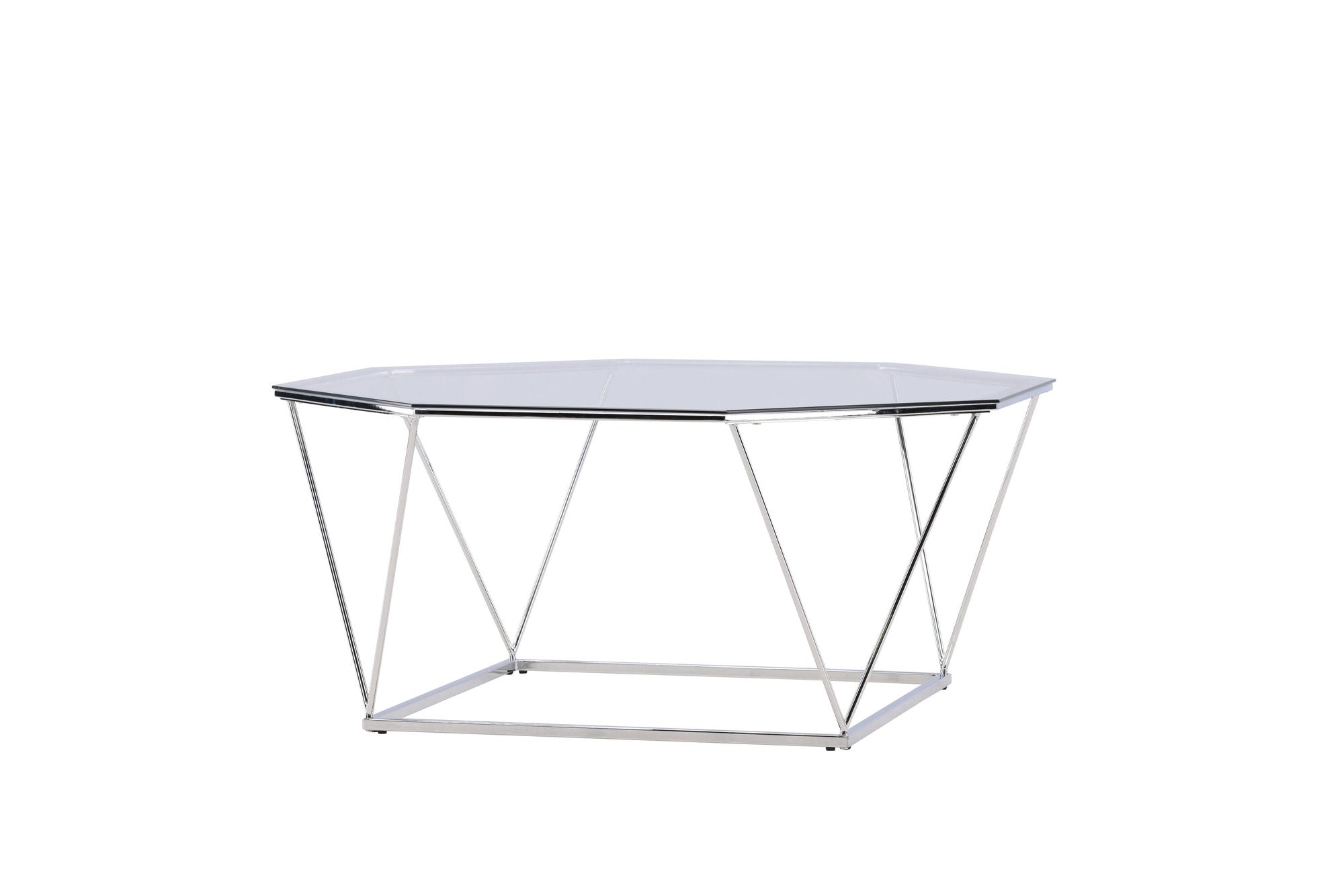 Furniture Fashion Österlen Sofa bord - Silver Chrome / Clear glass