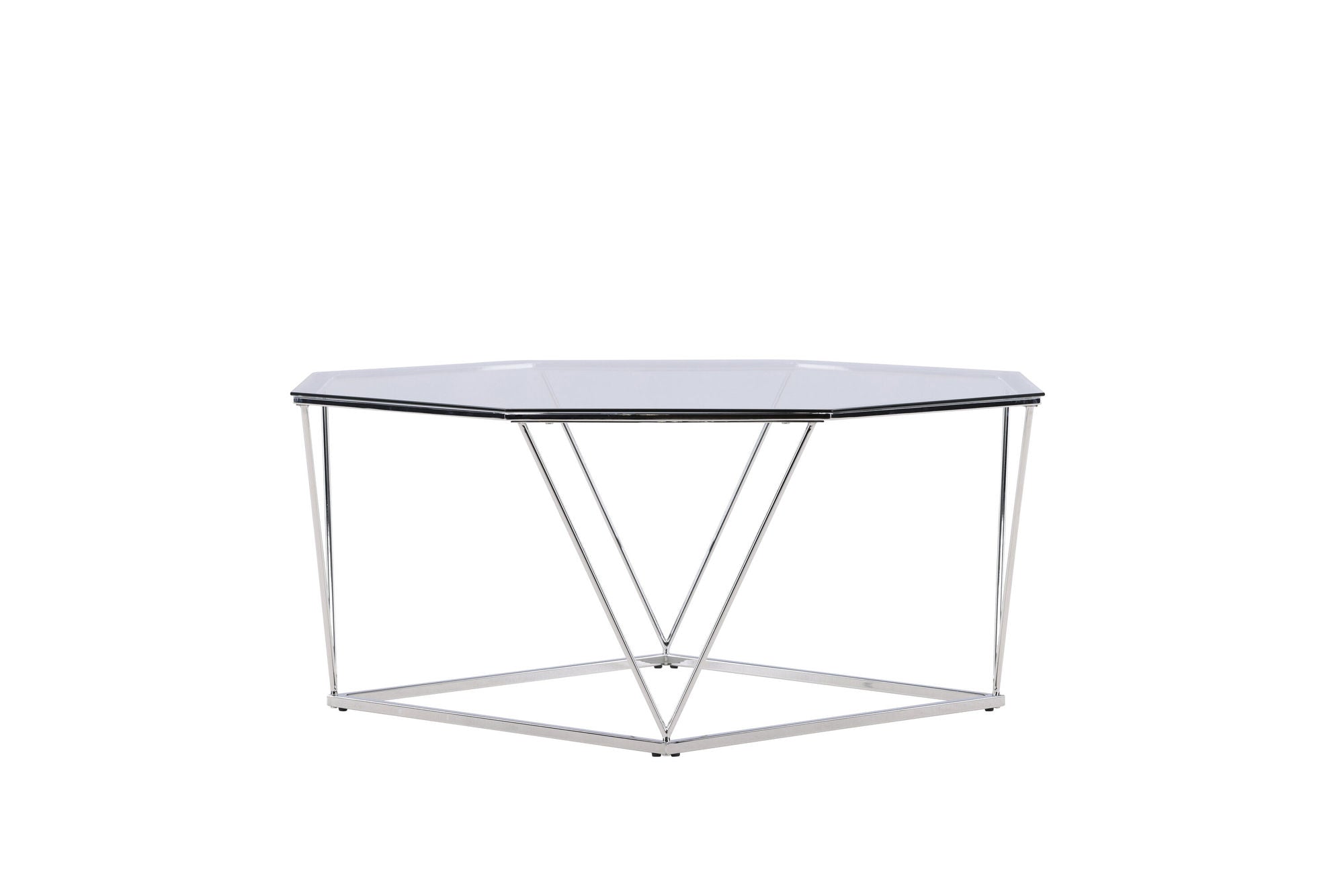 Furniture Fashion Österlen Sofa bord - Silver Chrome / Clear glass
