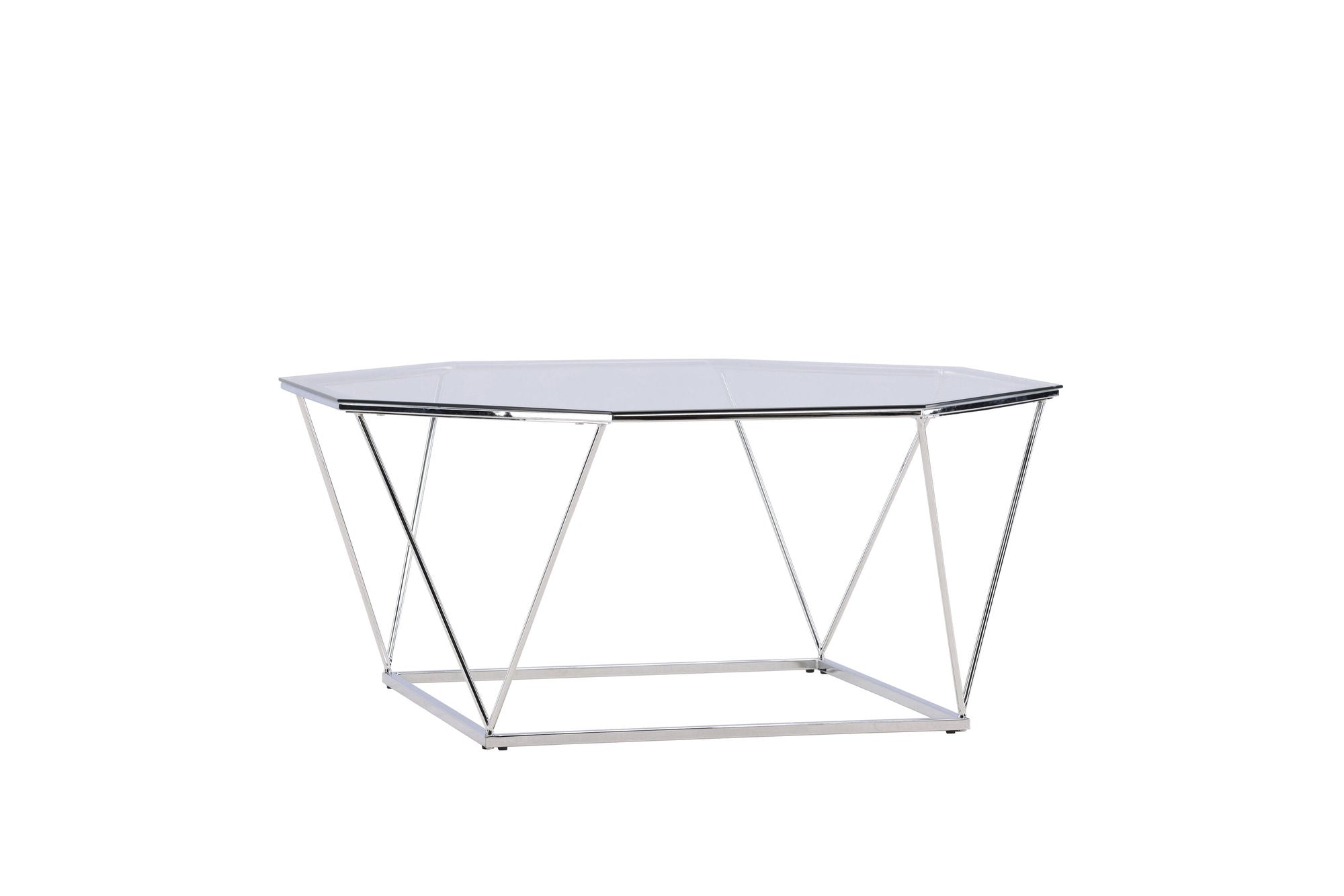 Furniture Fashion Österlen Sofa bord - Silver Chrome / Clear glass