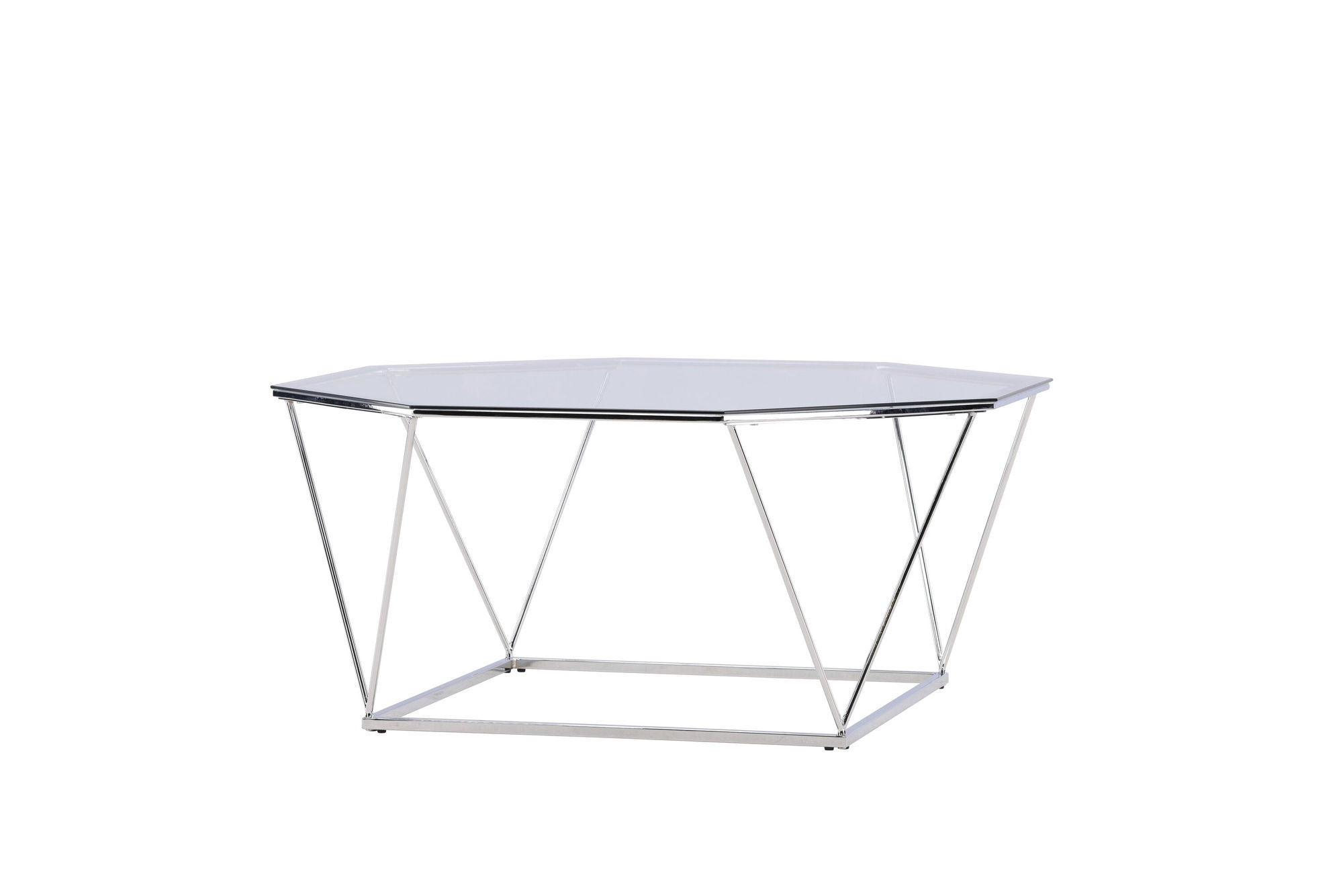 Furniture Fashion Österlen Sofa bord - Silver Chrome / Clear glass