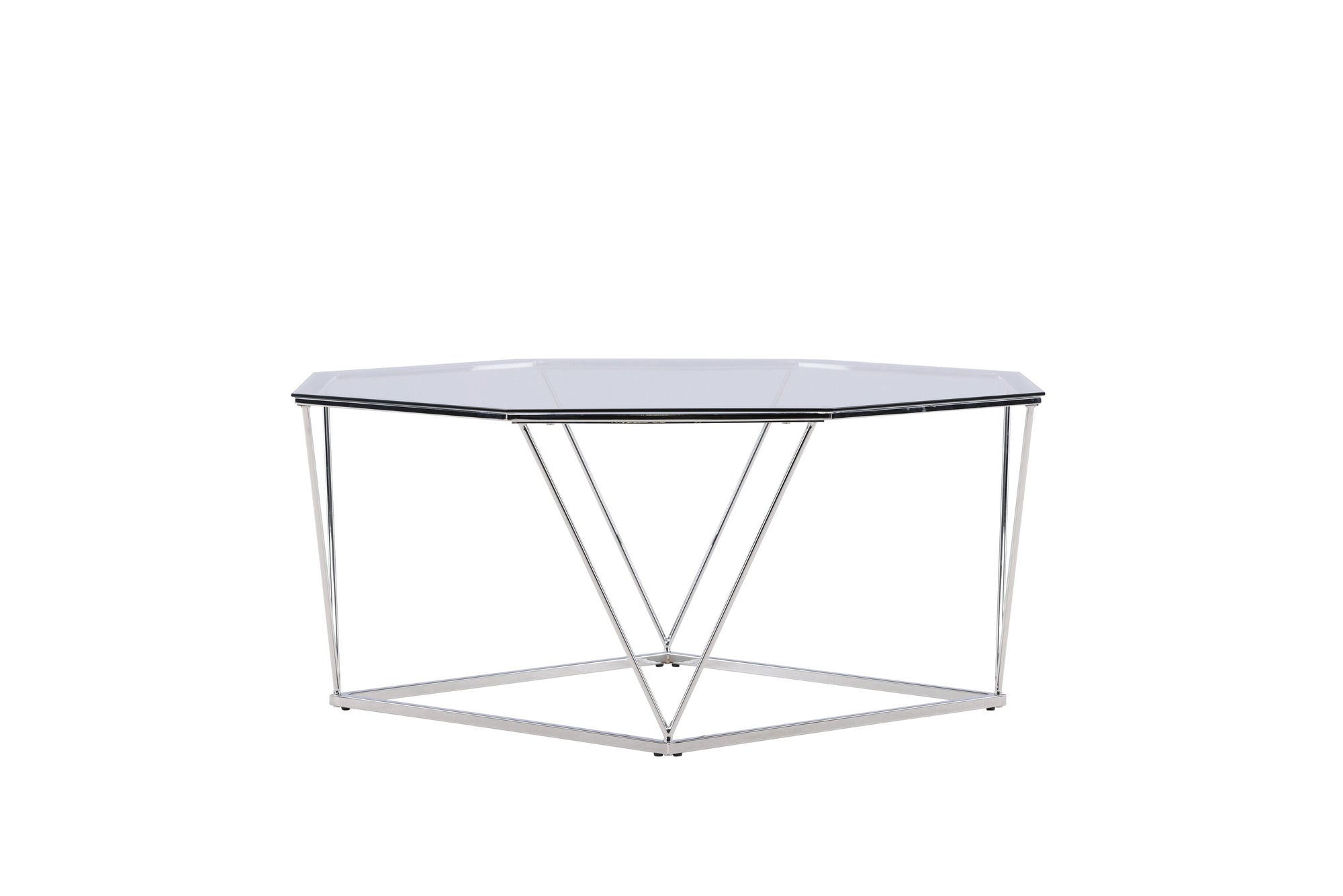 Furniture Fashion Österlen Sofa bord - Silver Chrome / Clear glass