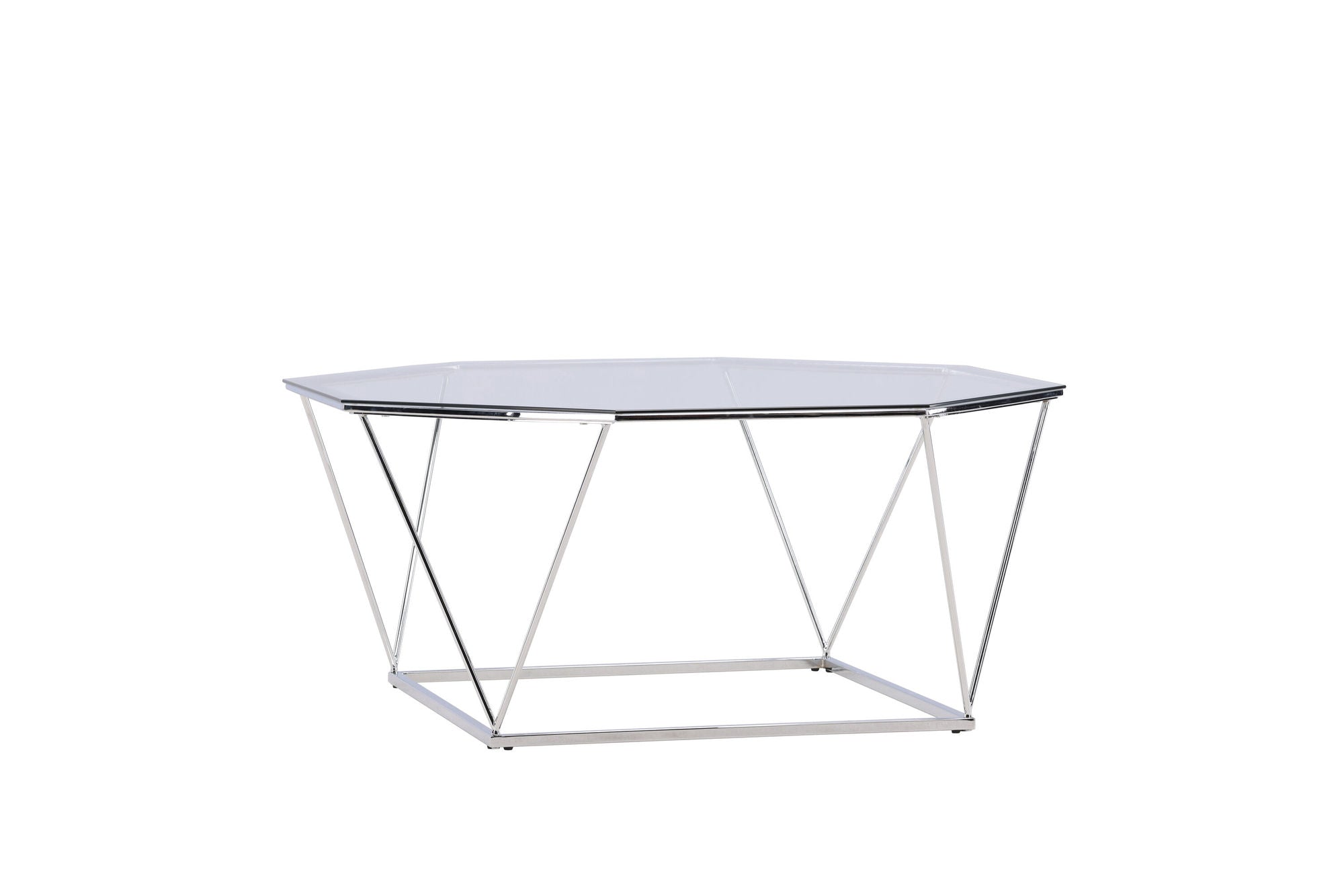 Furniture Fashion Österlen Sofa bord - Silver Chrome / Clear glass