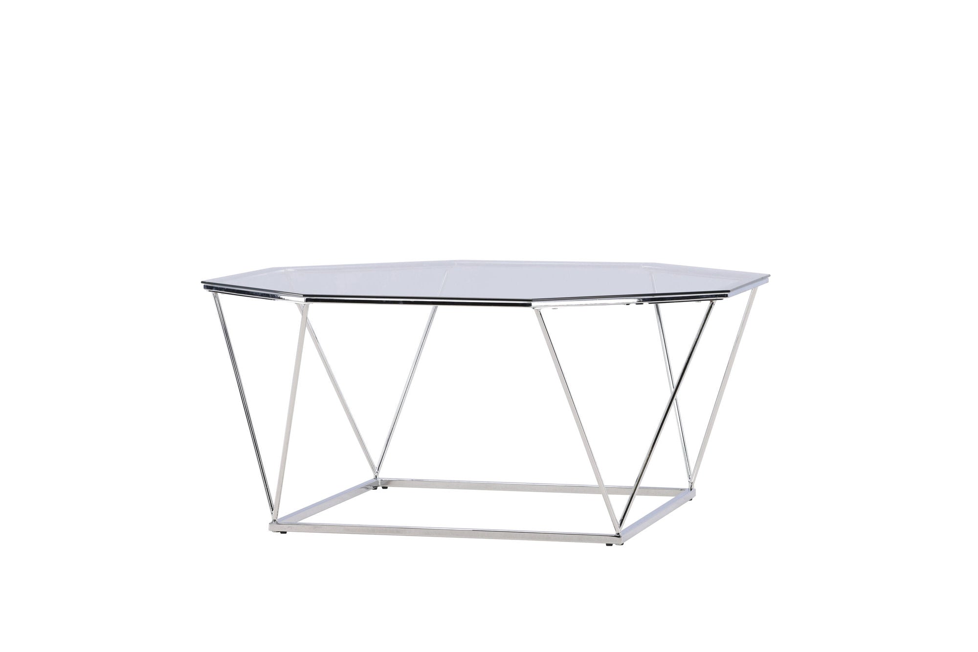 Furniture Fashion Österlen Sofa bord - Silver Chrome / Clear glass
