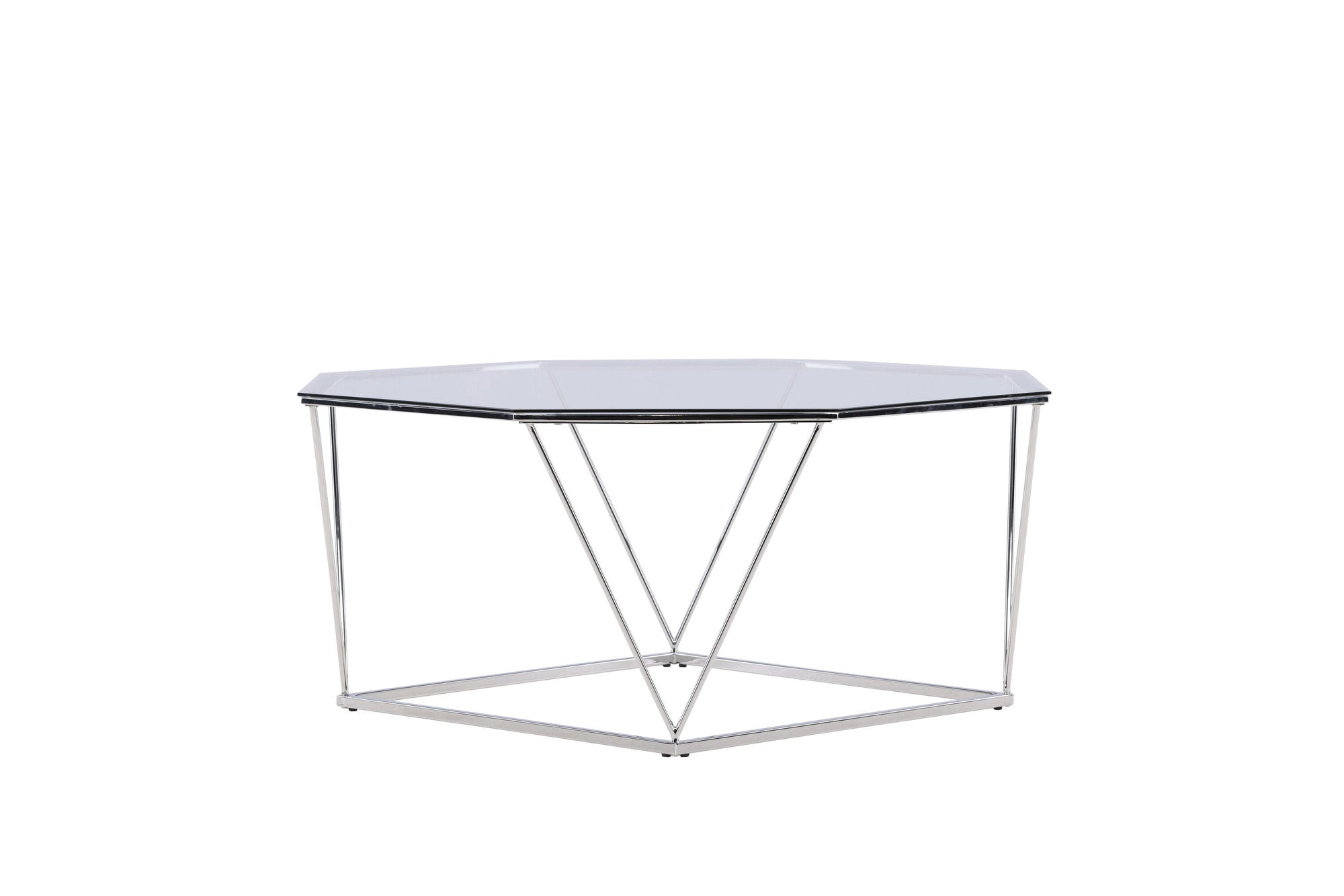 Furniture Fashion Österlen Sofa bord - Silver Chrome / Clear glass