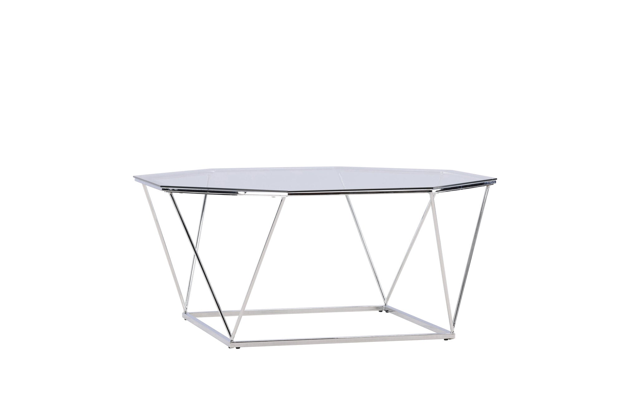 Furniture Fashion Österlen Sofa bord - Silver Chrome / Clear glass
