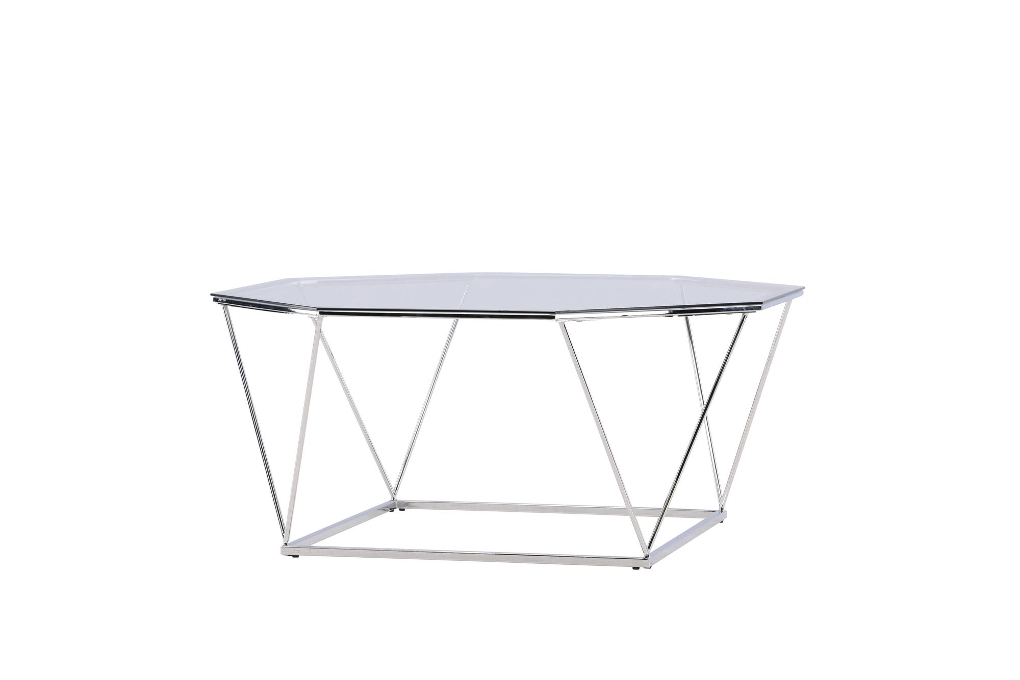 Furniture Fashion Österlen Sofa bord - Silver Chrome / Clear glass